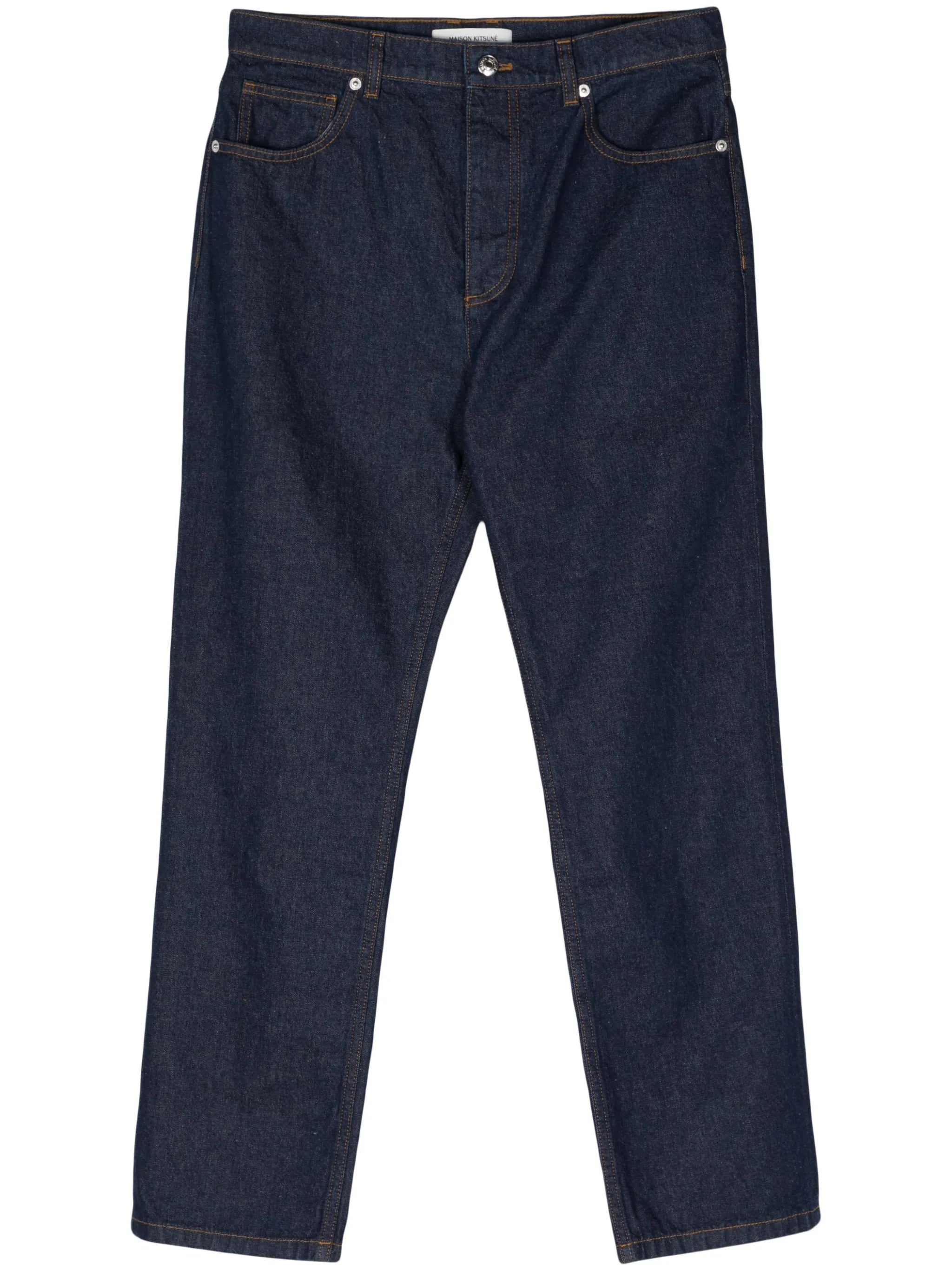 mid-rise straight-leg trousers