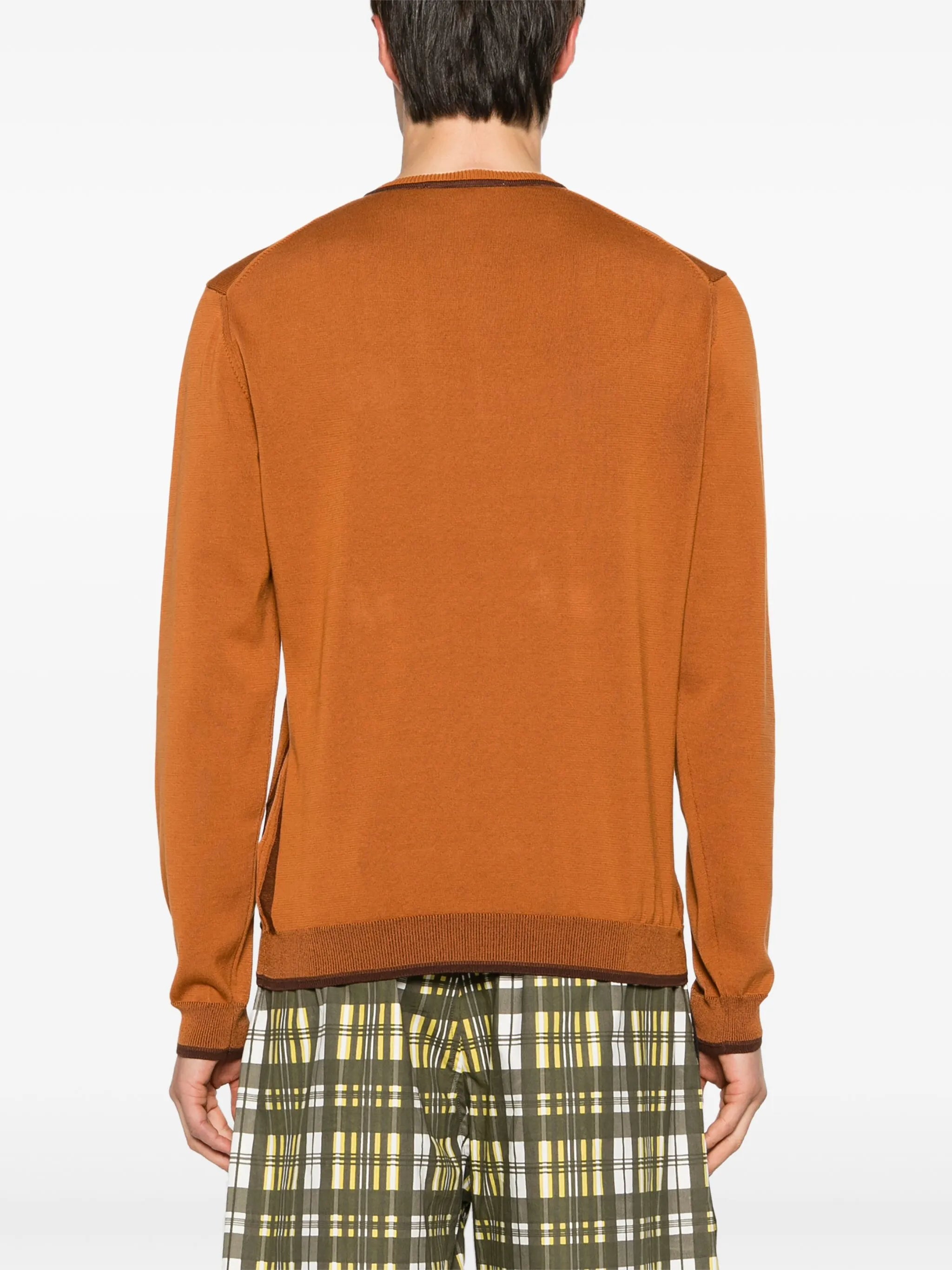 Henley fox-patch jumper