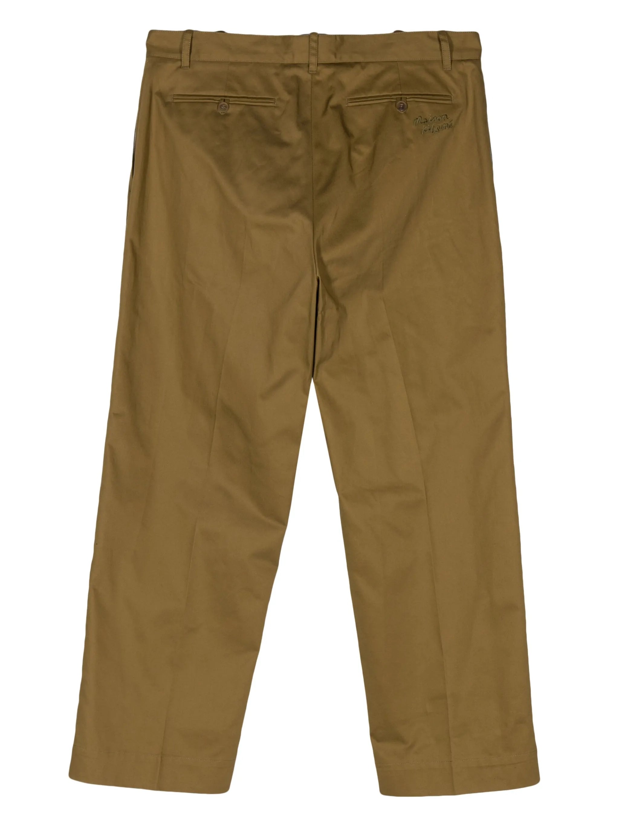 mid-rise straight-leg chinos