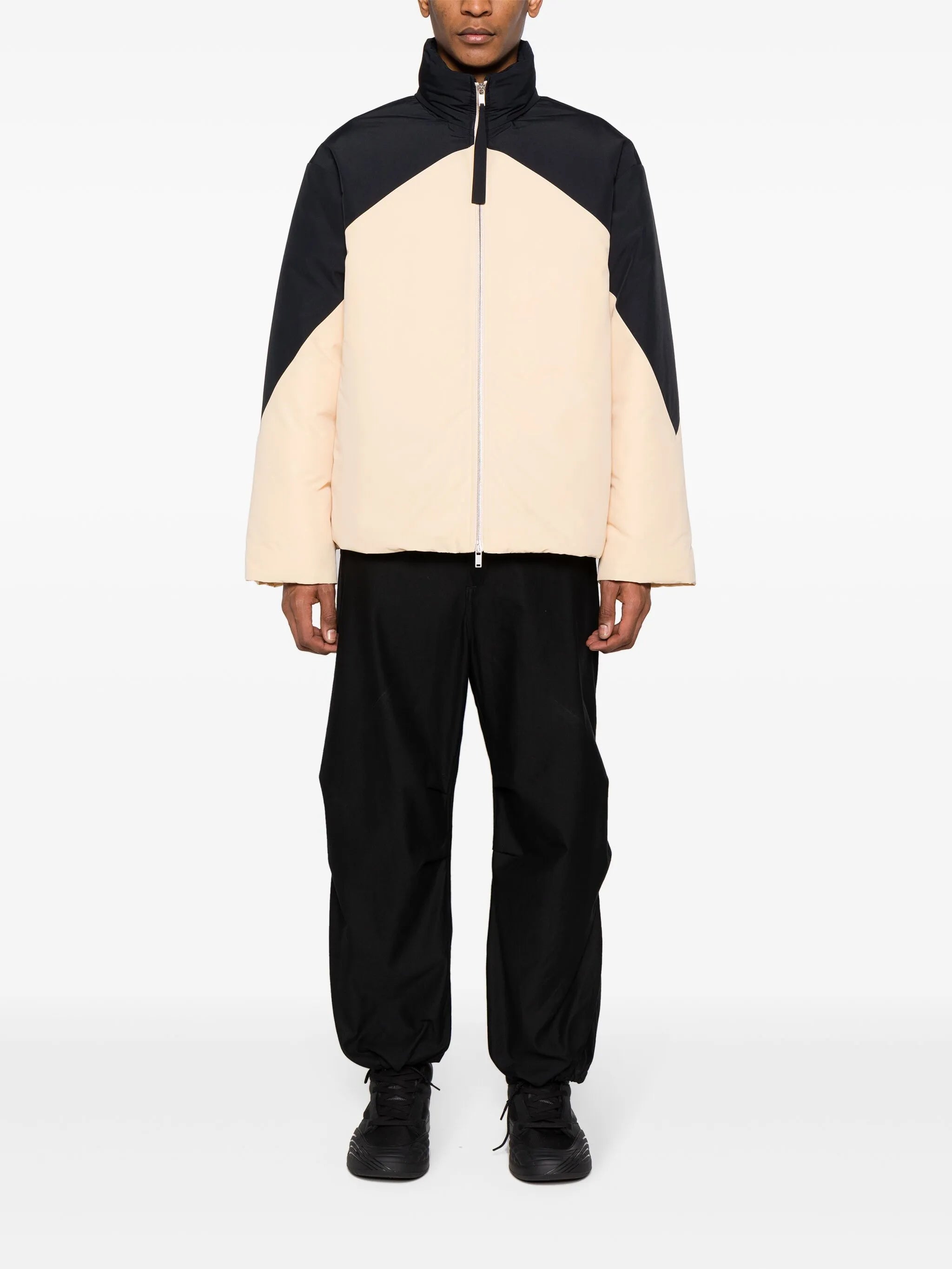 colour-block down jacket