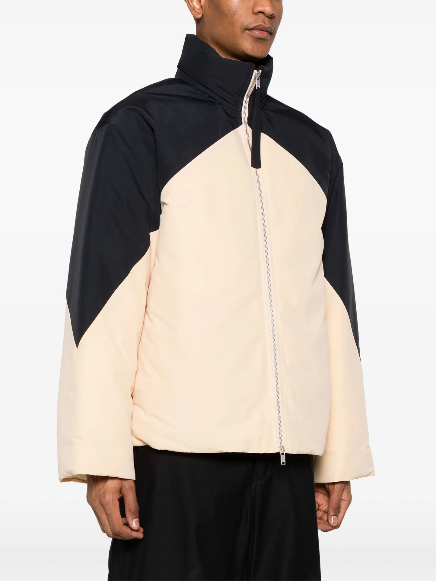 colour-block down jacket