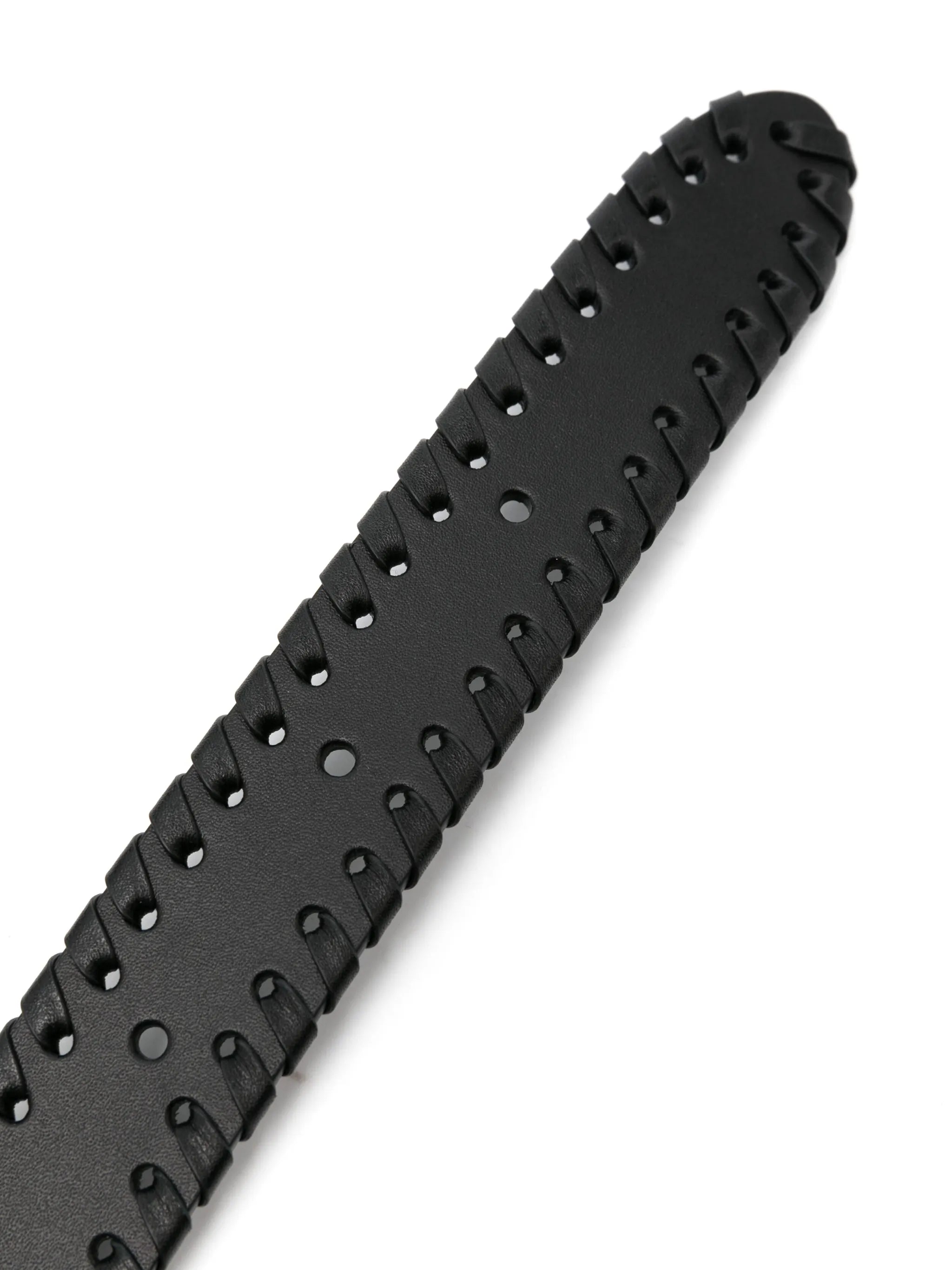 Mony whipstitch-trim leather belt