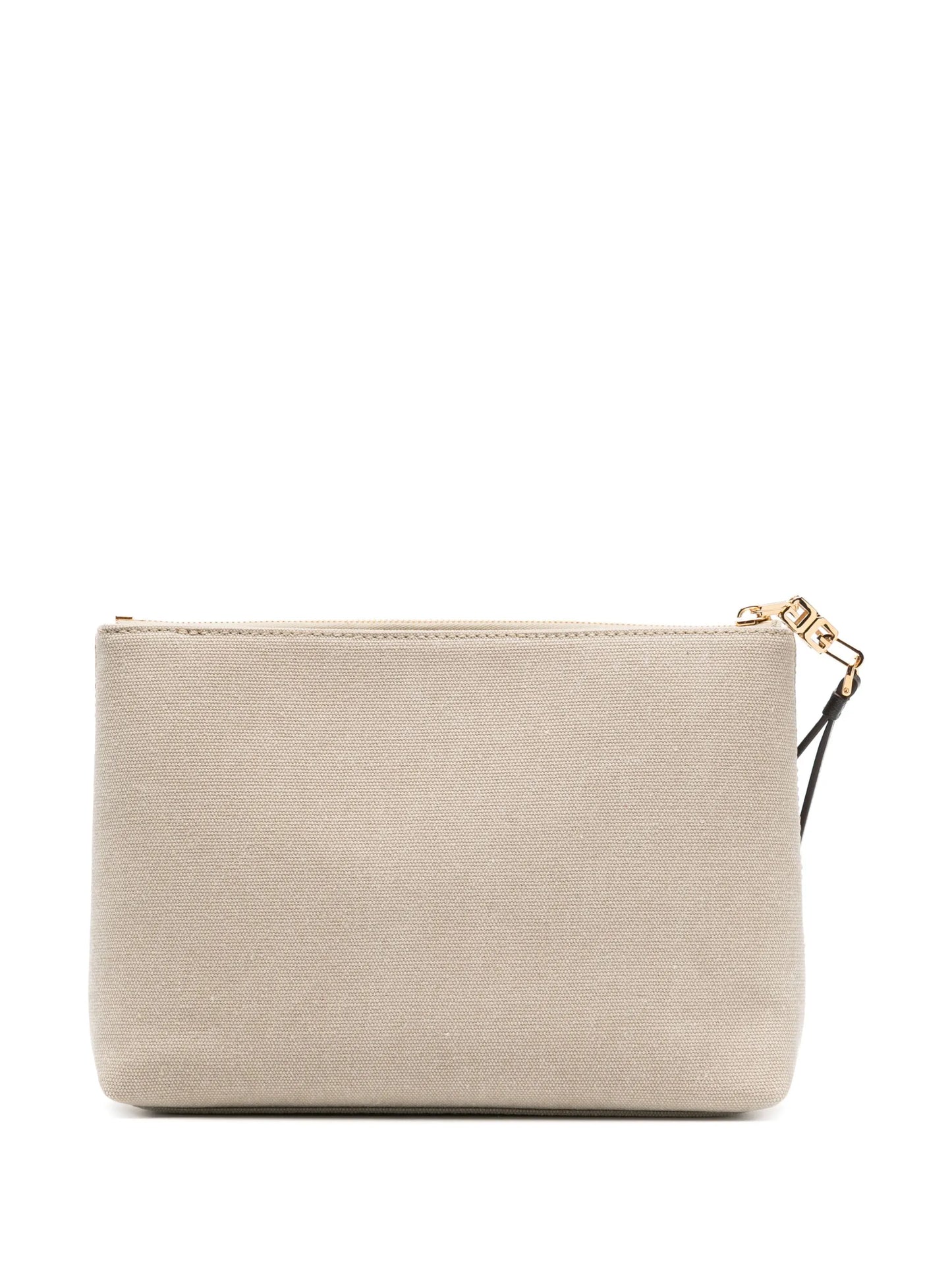 logo-embroidered canvas pouch