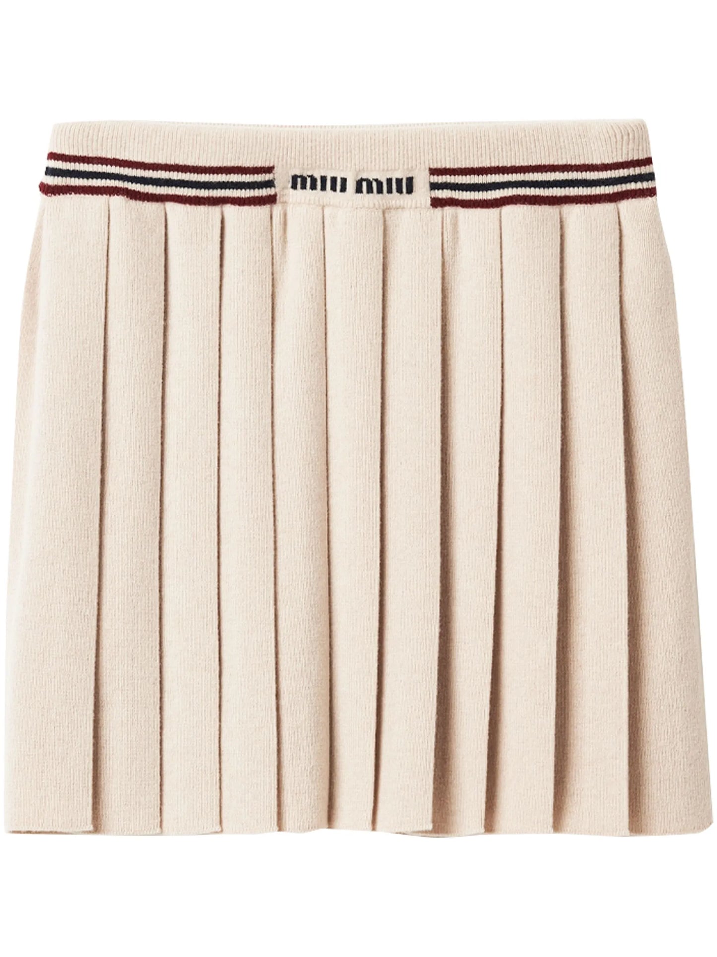 pleated knitted cashmere miniskirt