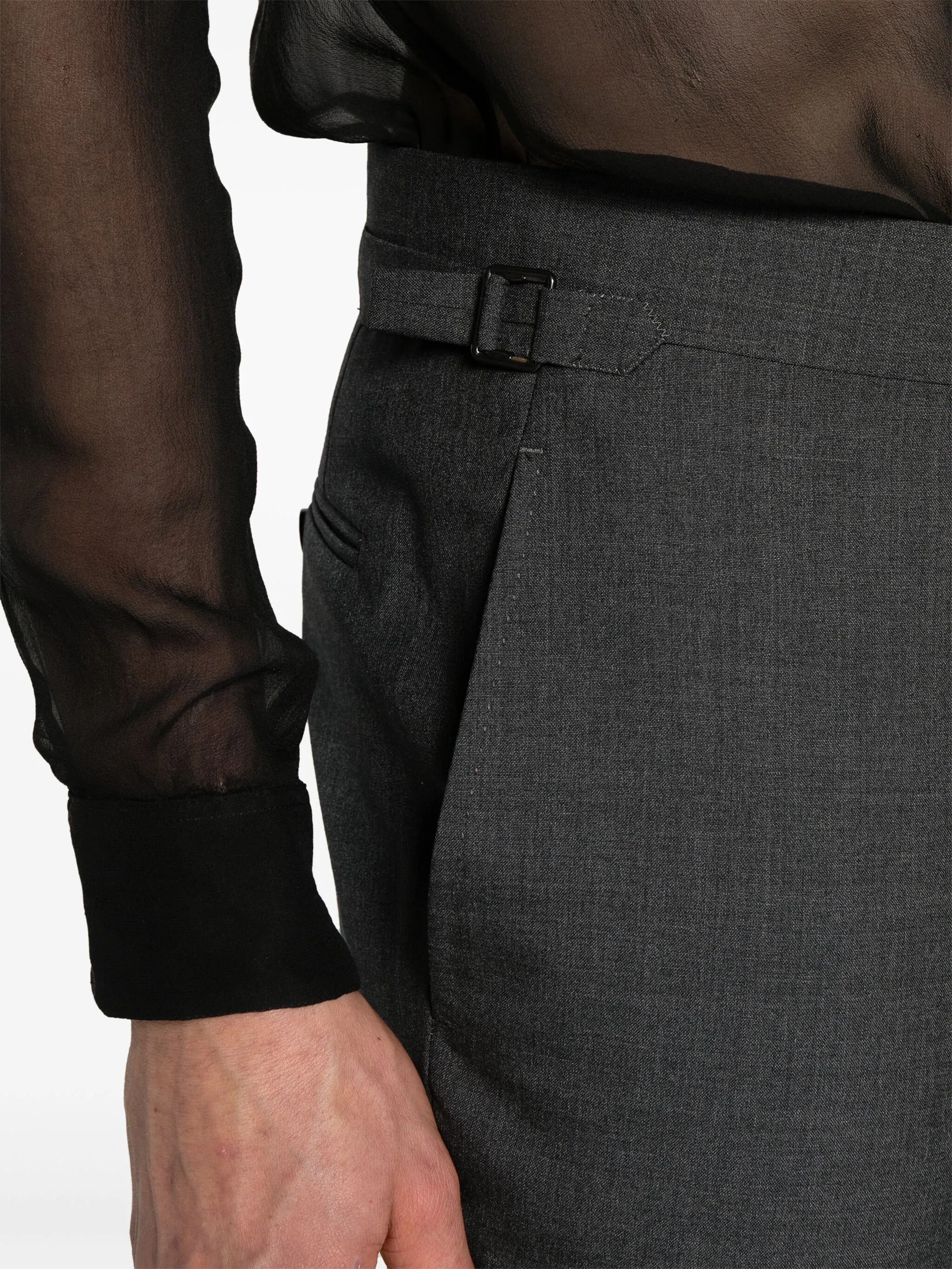 mid-rise tailored trousers