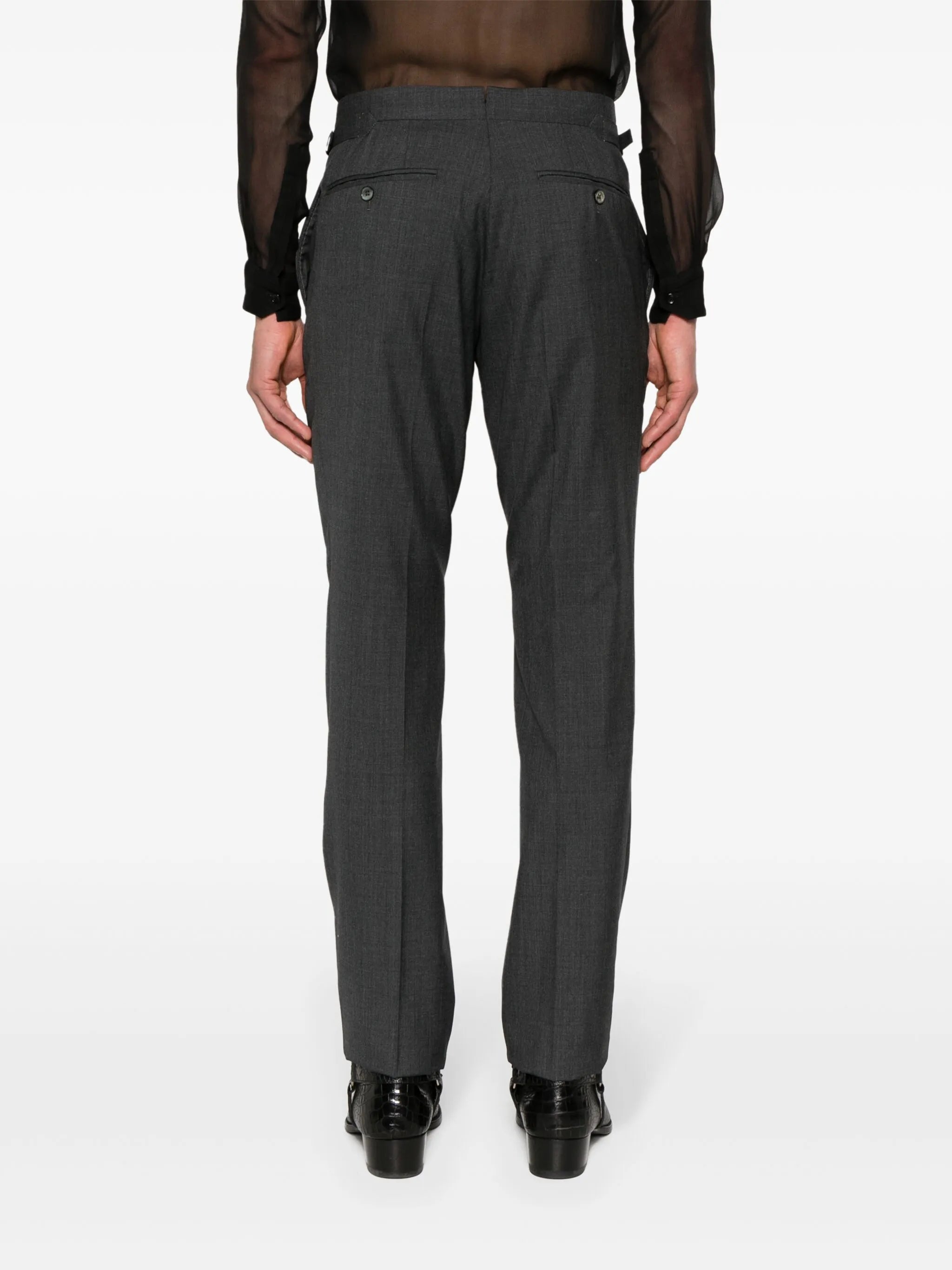 mid-rise tailored trousers