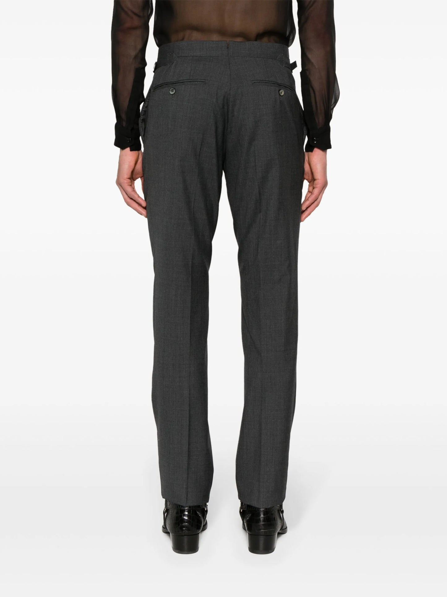 mid-rise tailored trousers
