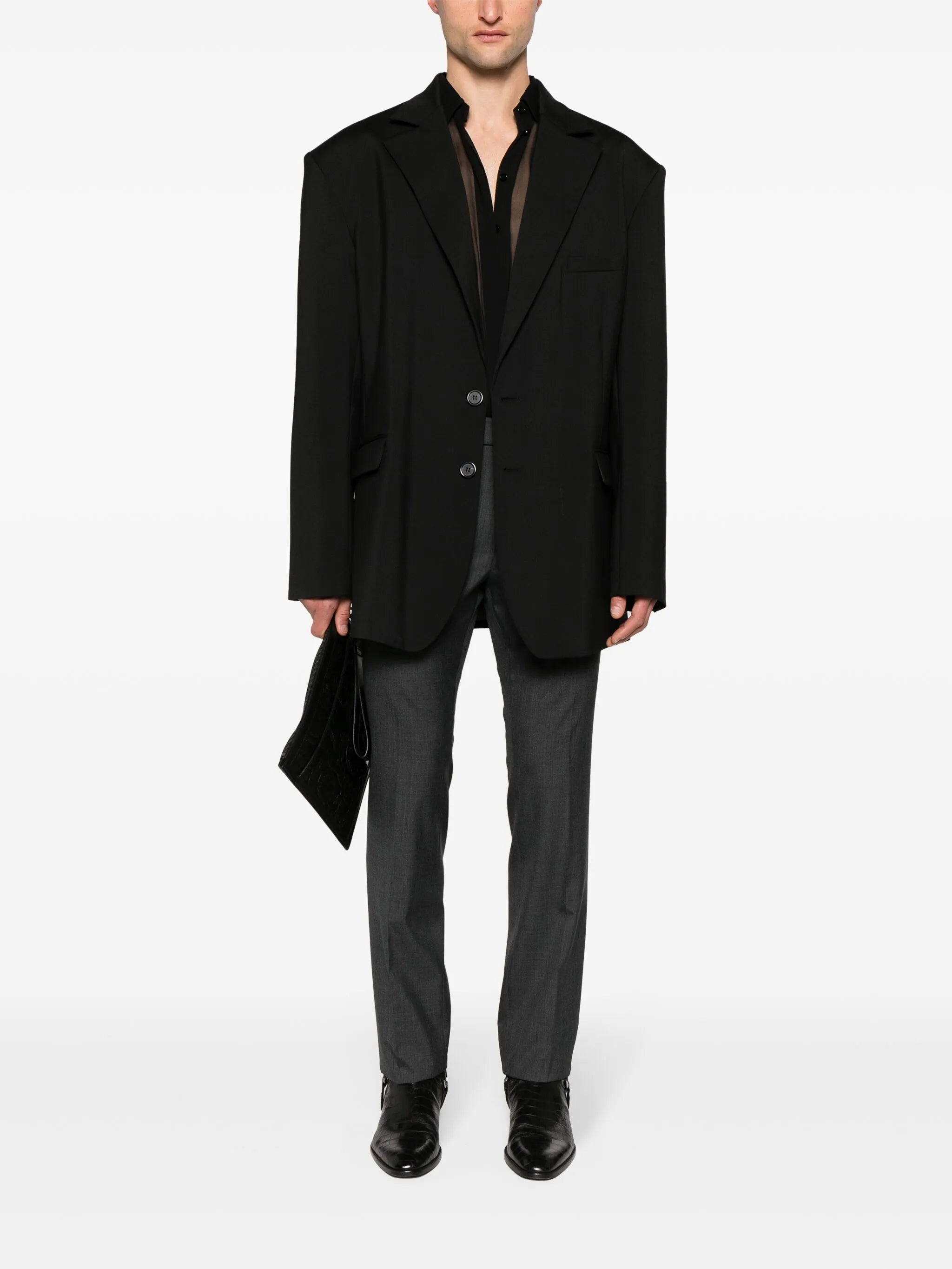 mid-rise tailored trousers