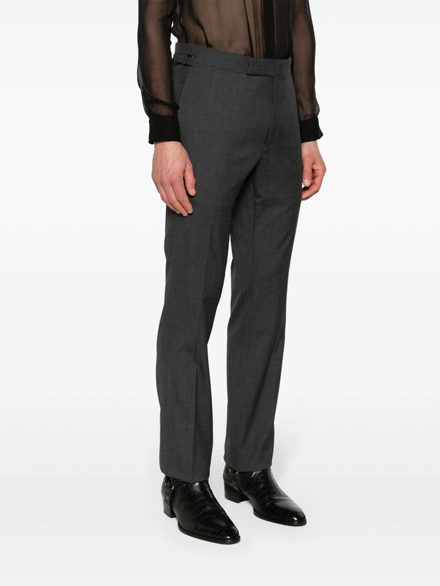 mid-rise tailored trousers