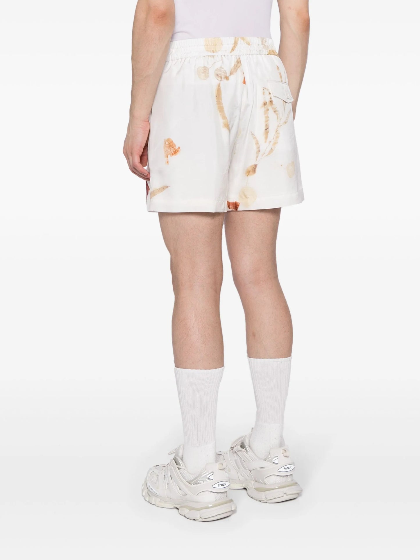 abstract-print drawstring shorts