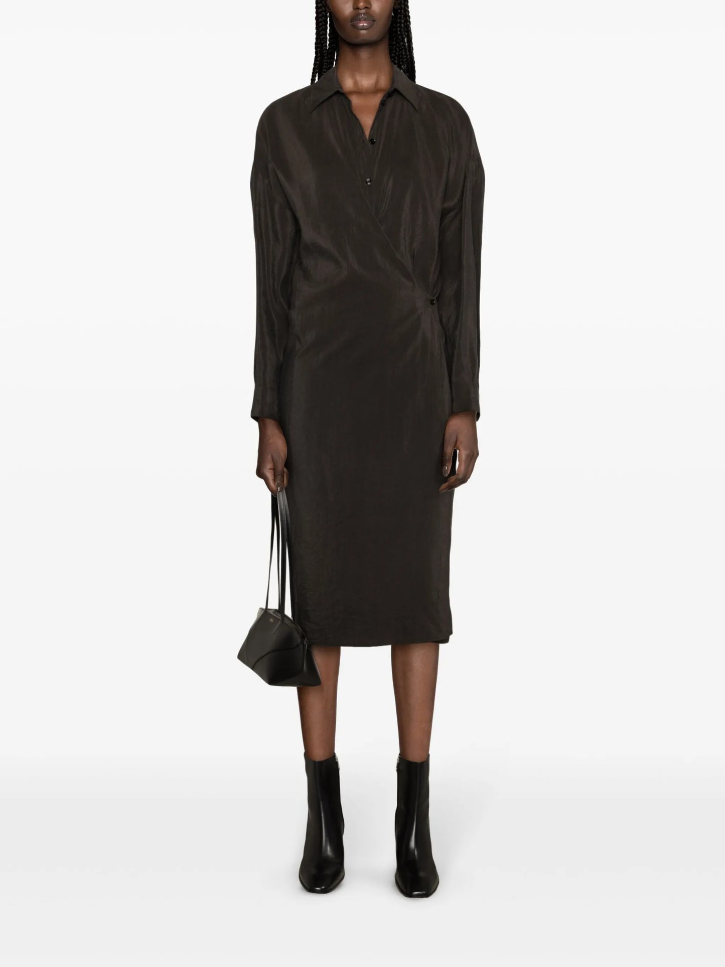 asymmetric midi shirtdress