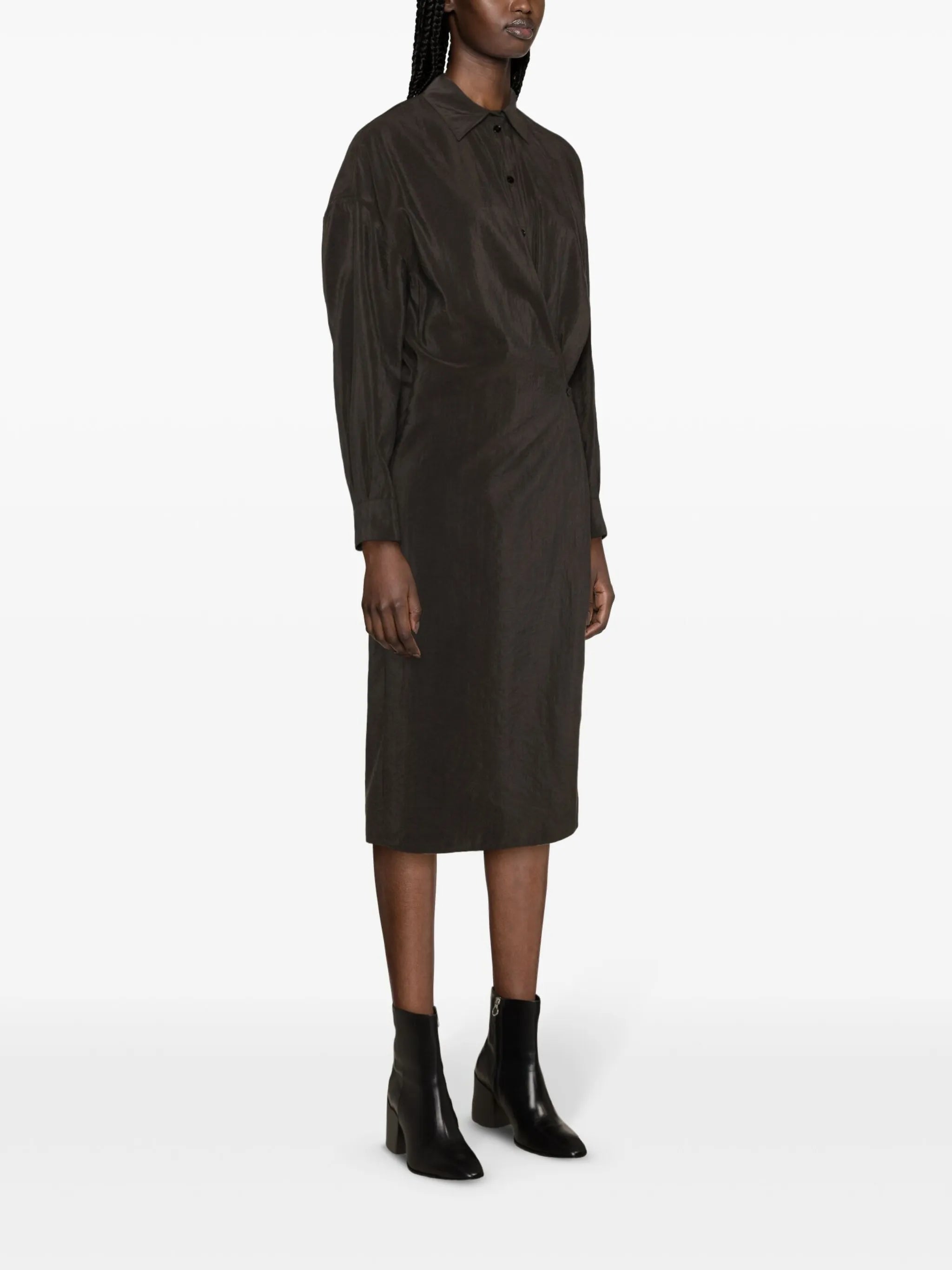 asymmetric midi shirtdress
