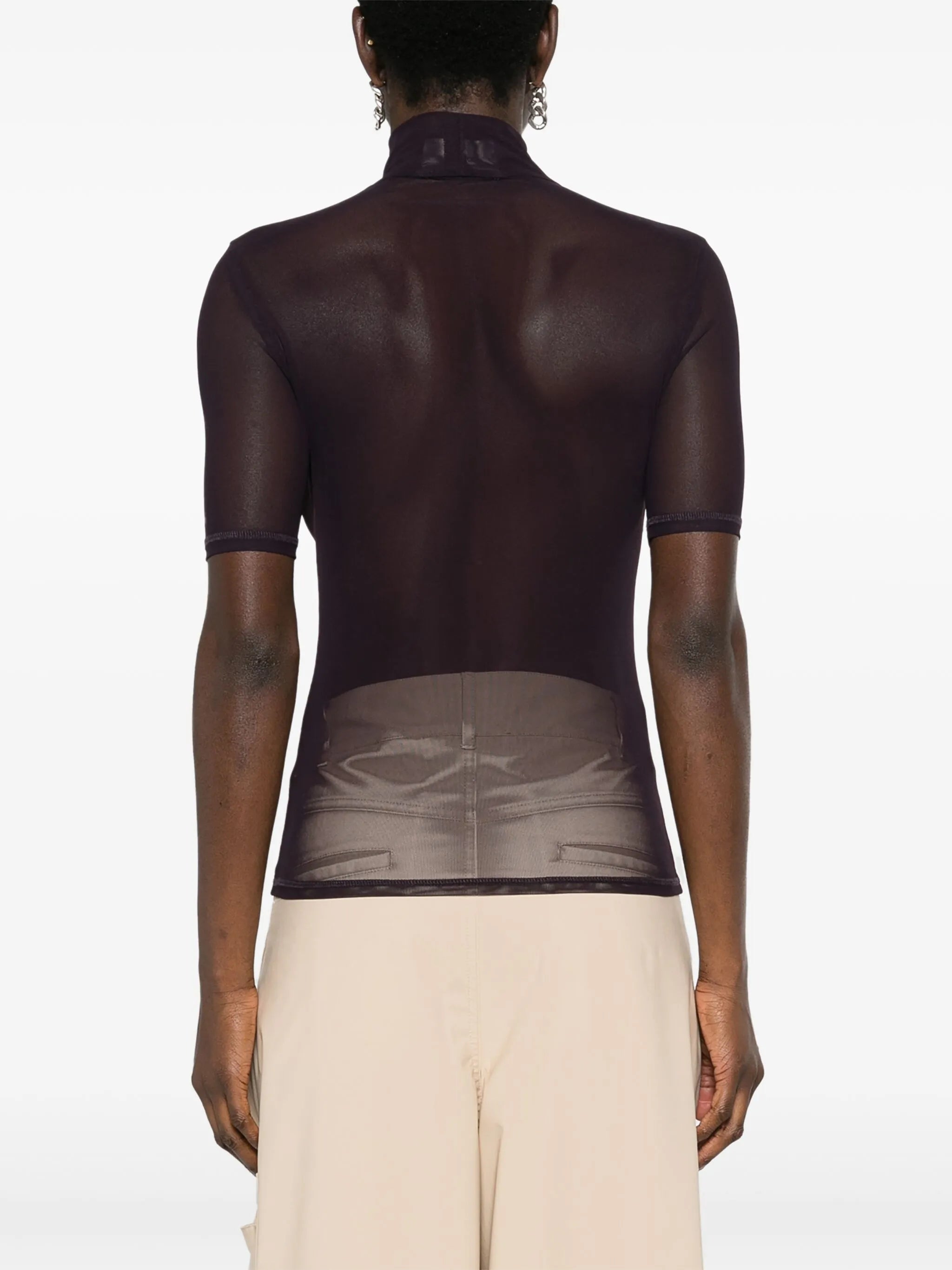logo-appliqué mesh top