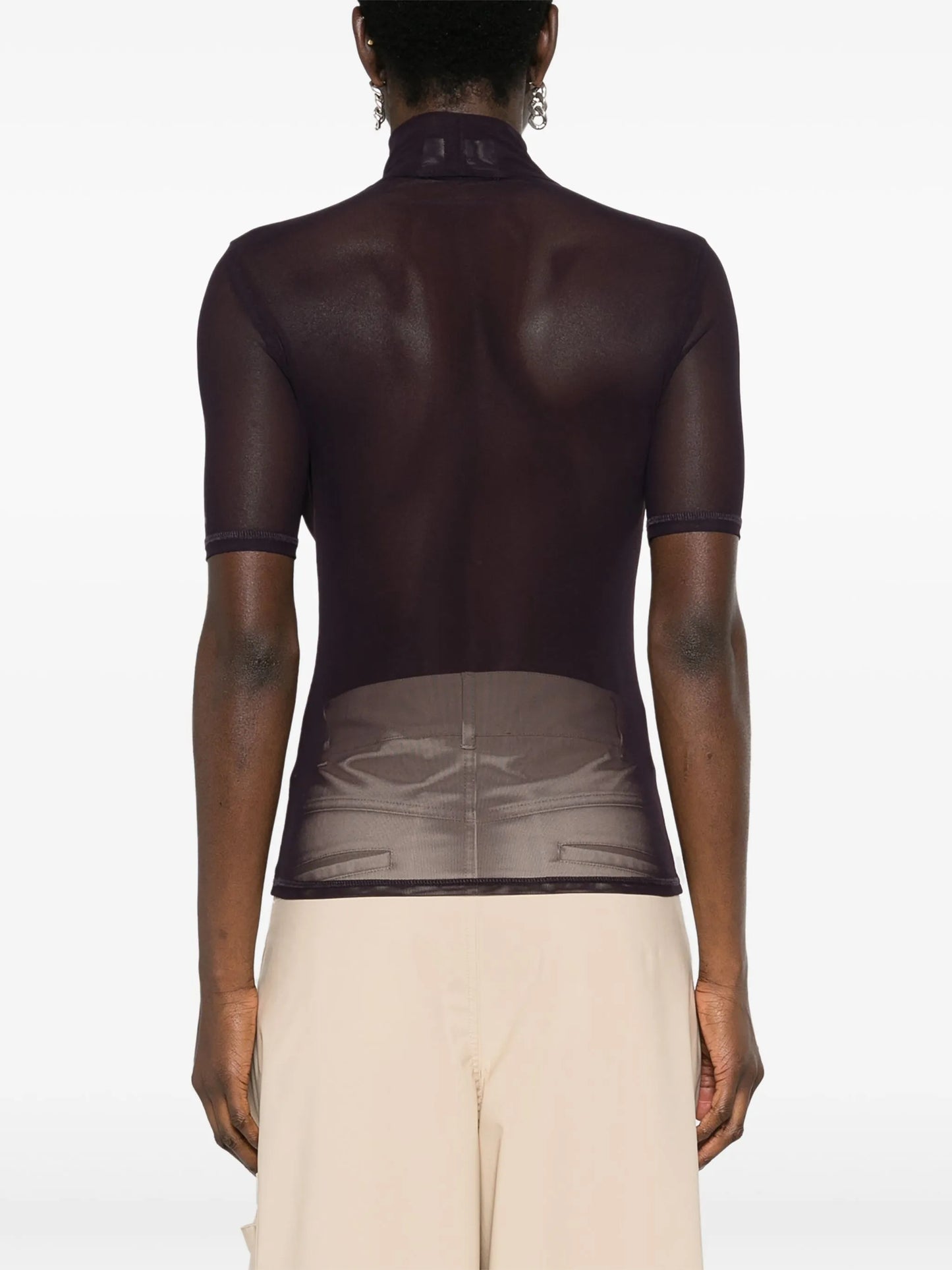 logo-appliqué mesh top