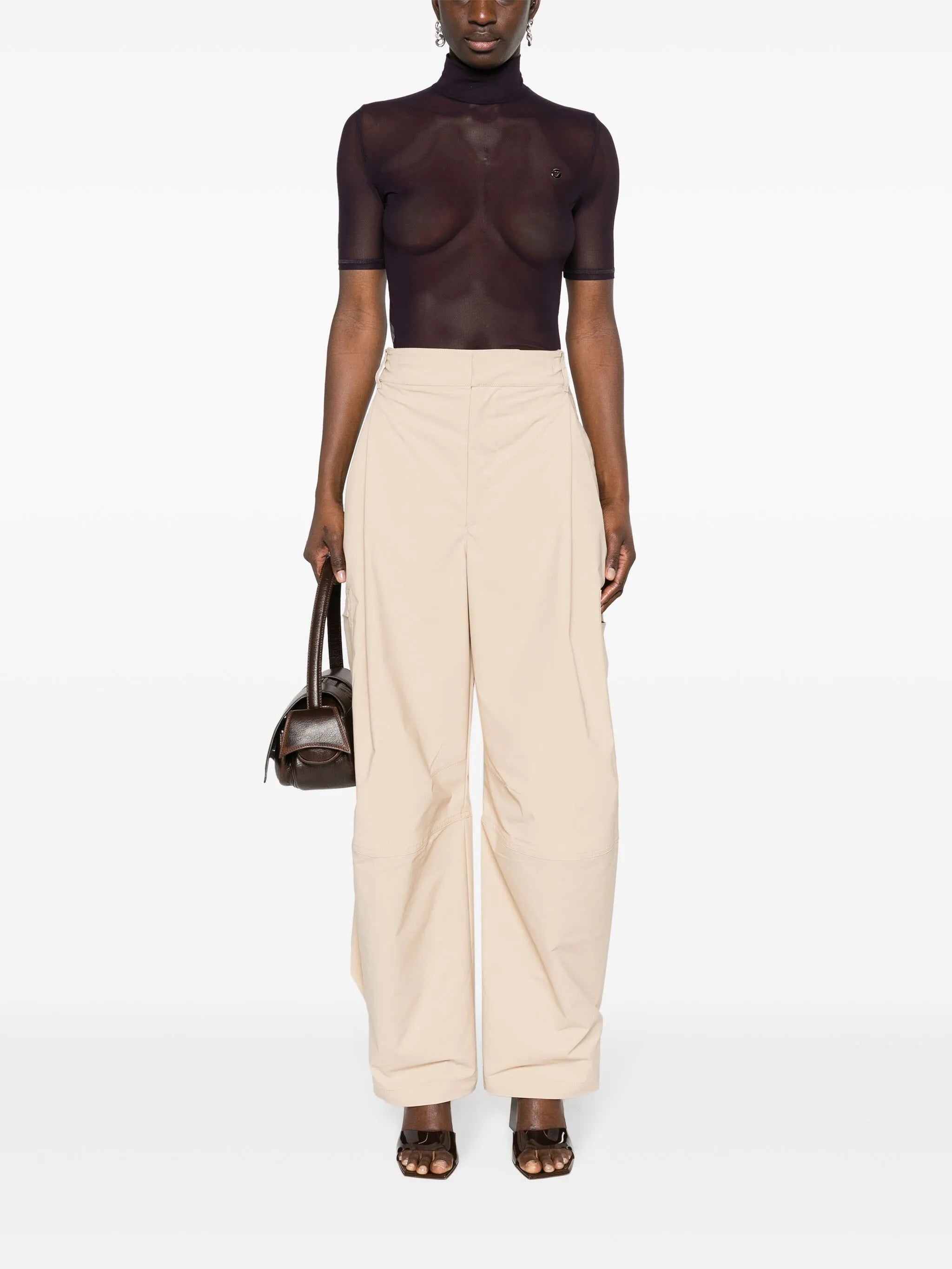 logo-appliqué mesh top
