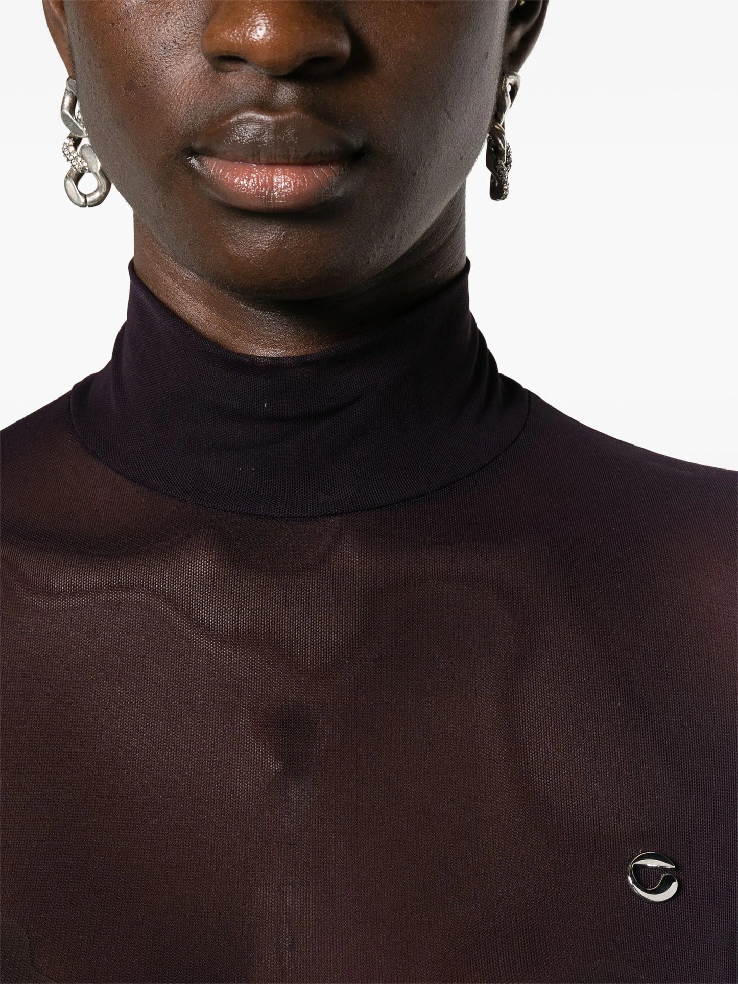 logo-appliqué mesh top