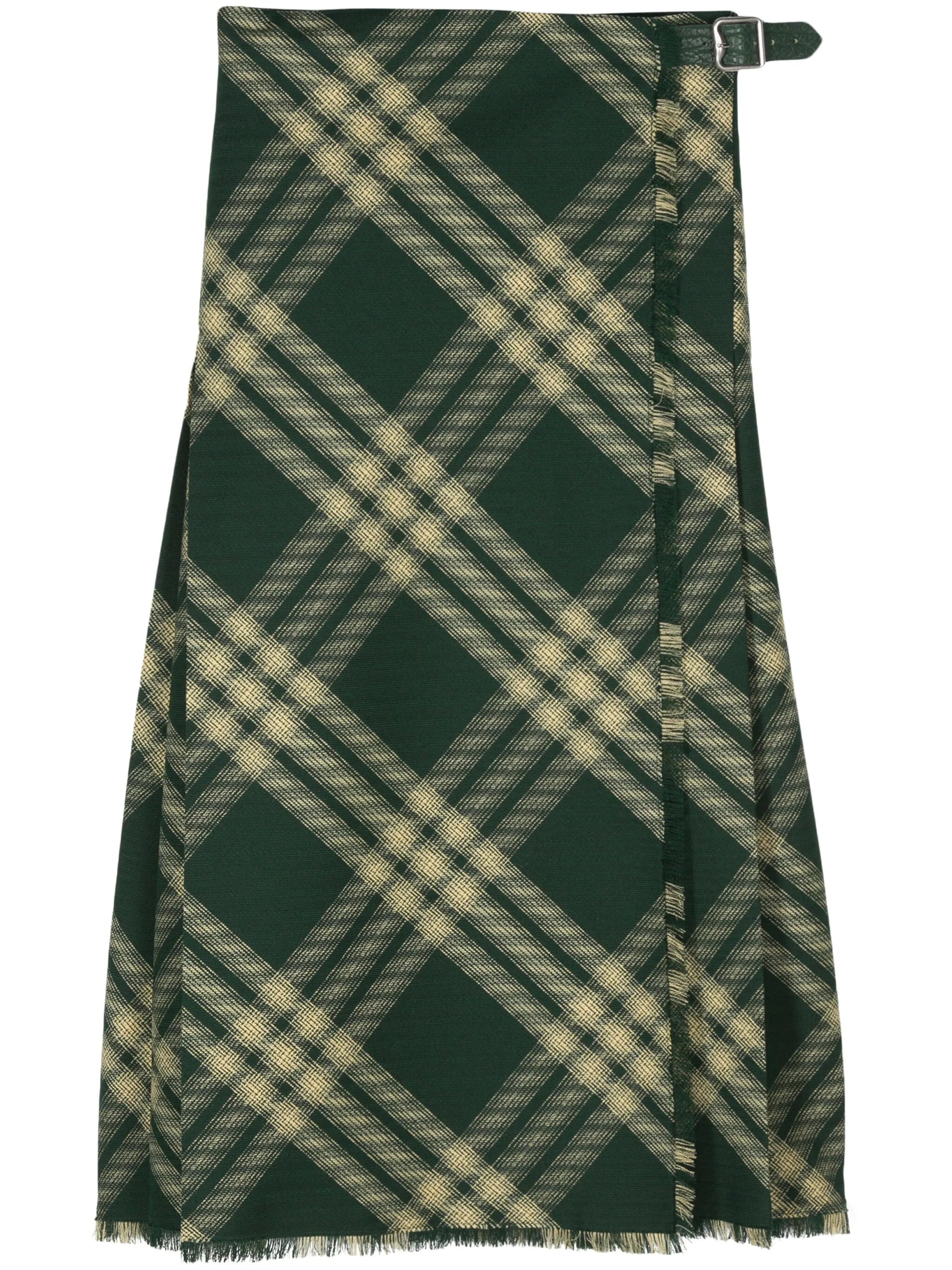 pleat-detail wool skirt