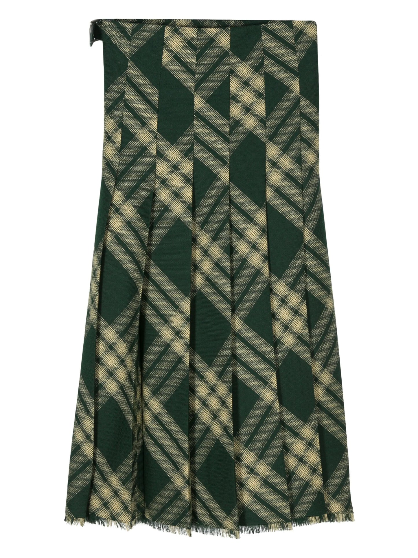 pleat-detail wool skirt