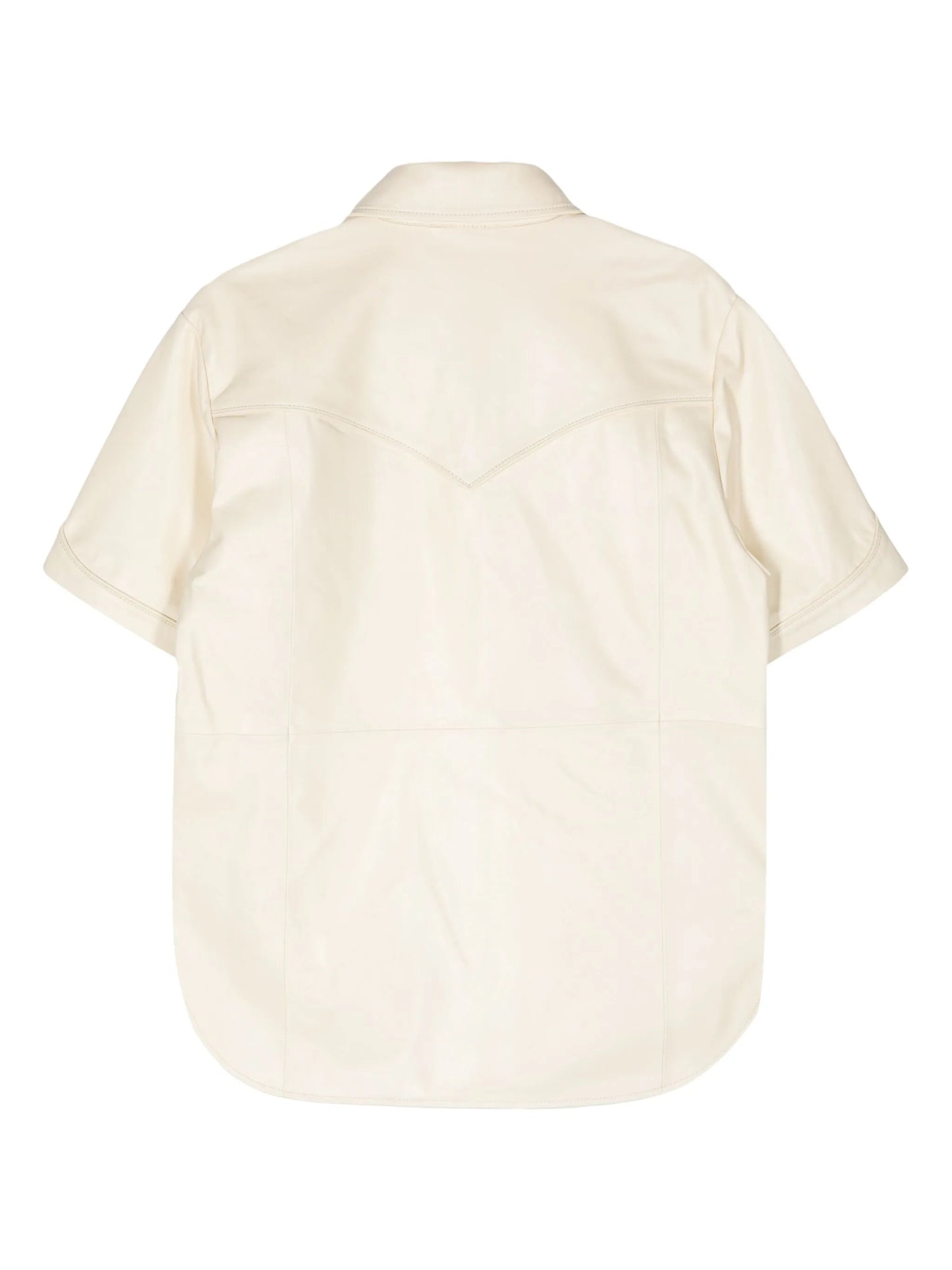 leather short-sleeved shirt