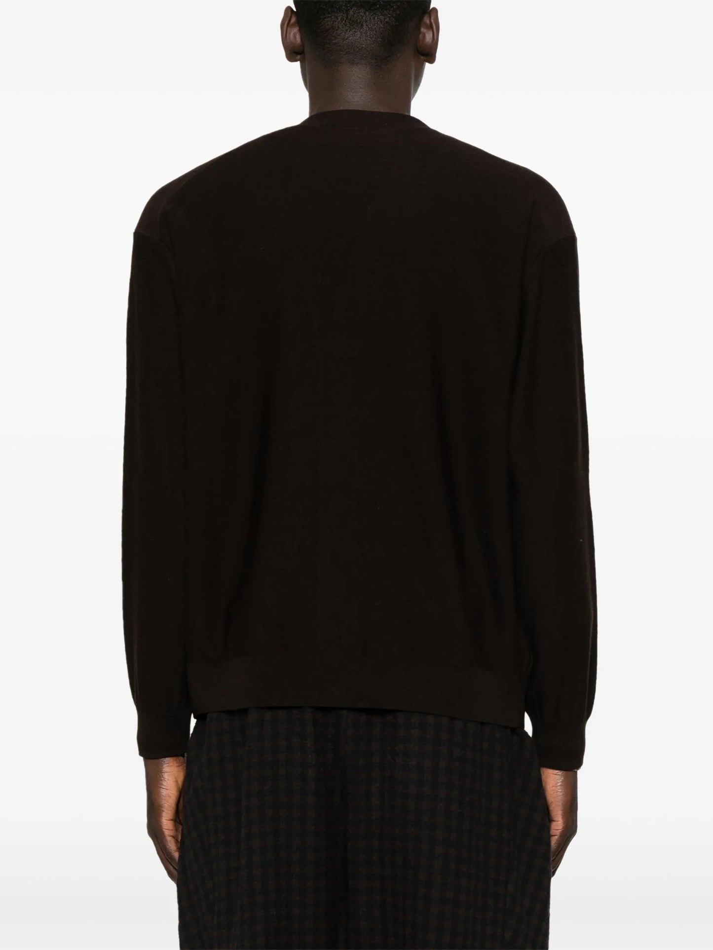 V-neck fine-knit cardigan