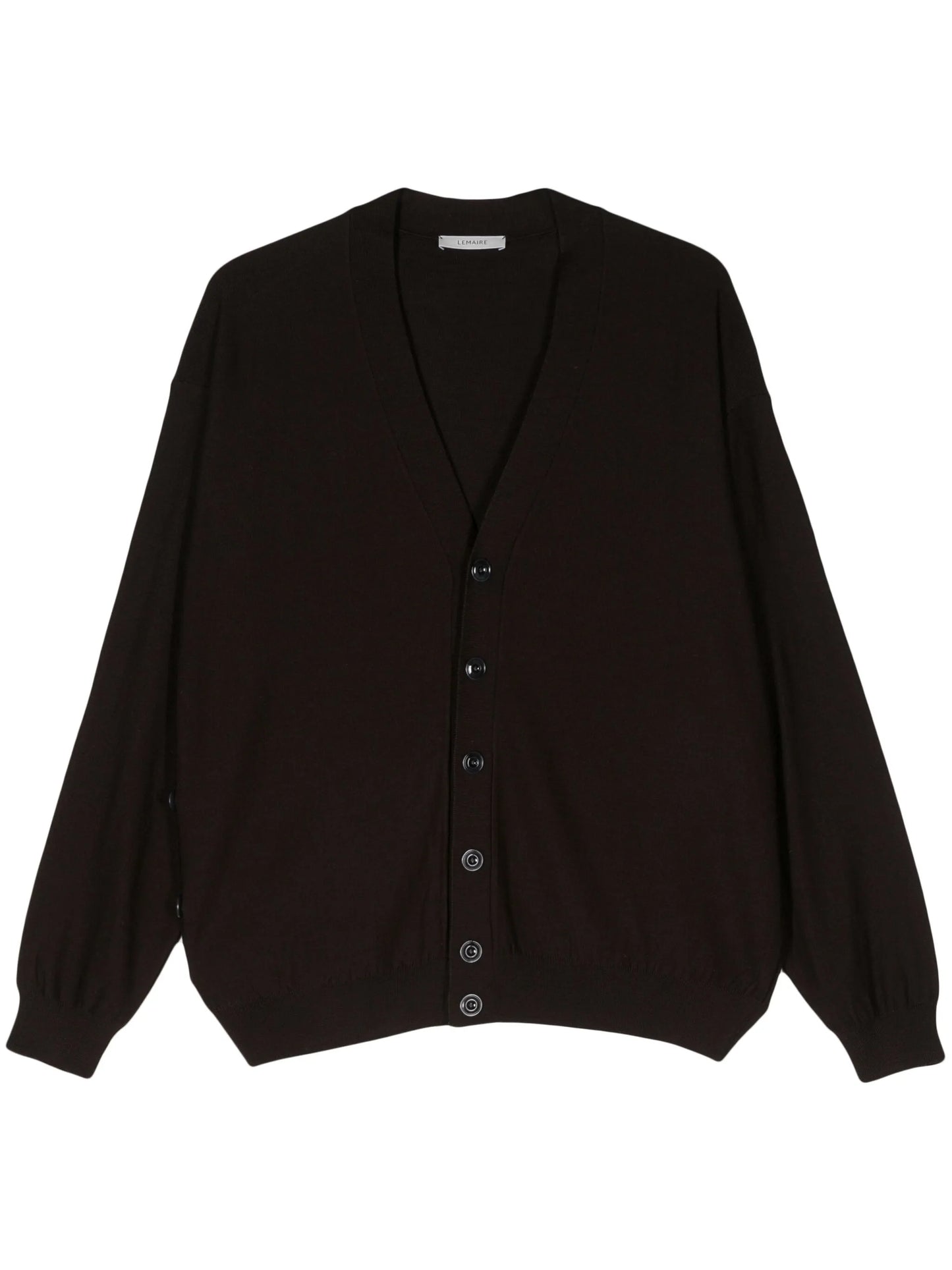 V-neck fine-knit cardigan