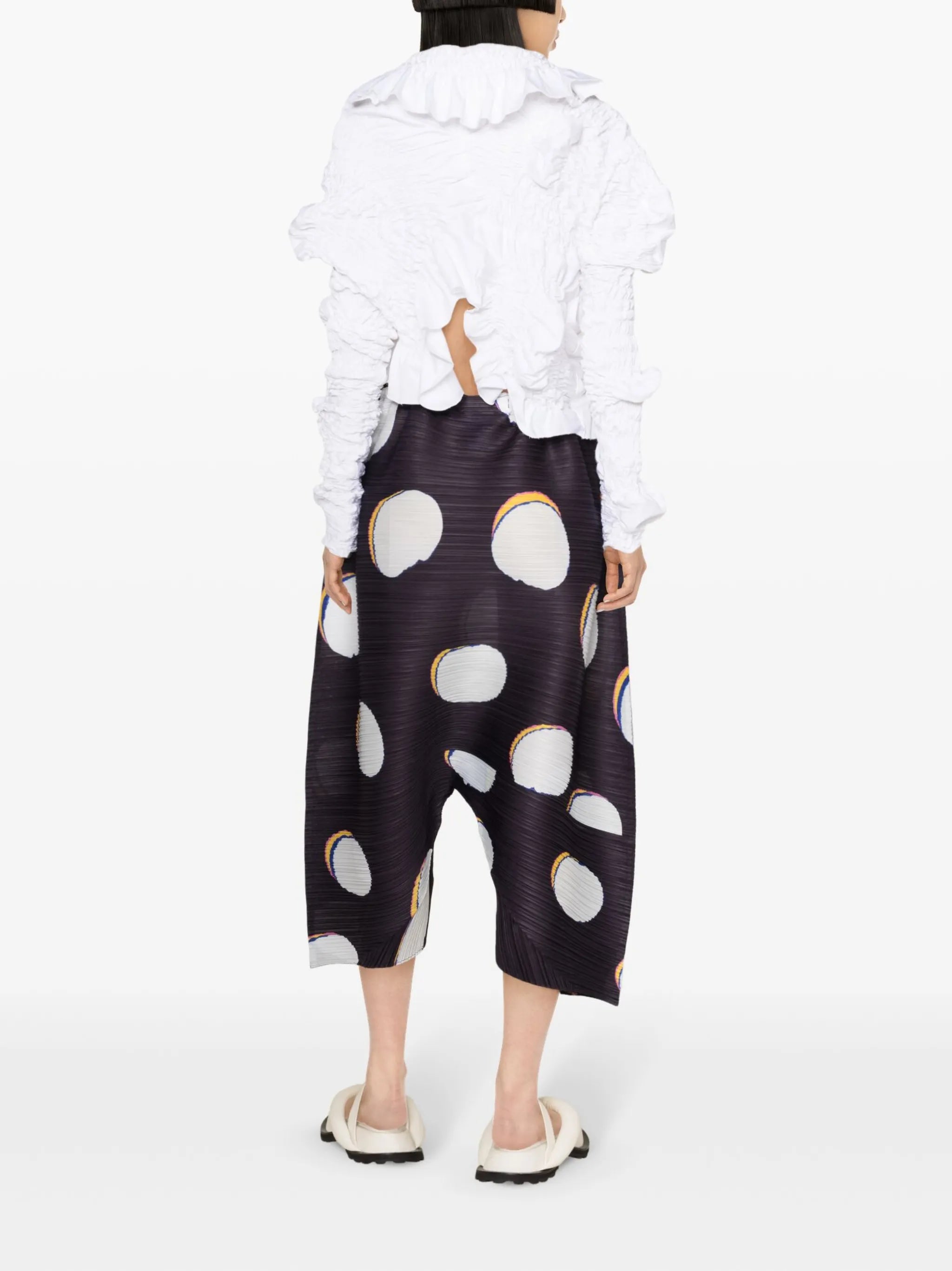 Bean Dots drop-crotch trousers