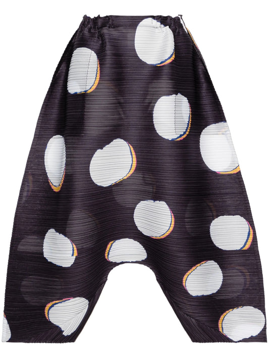 Bean Dots drop-crotch trousers