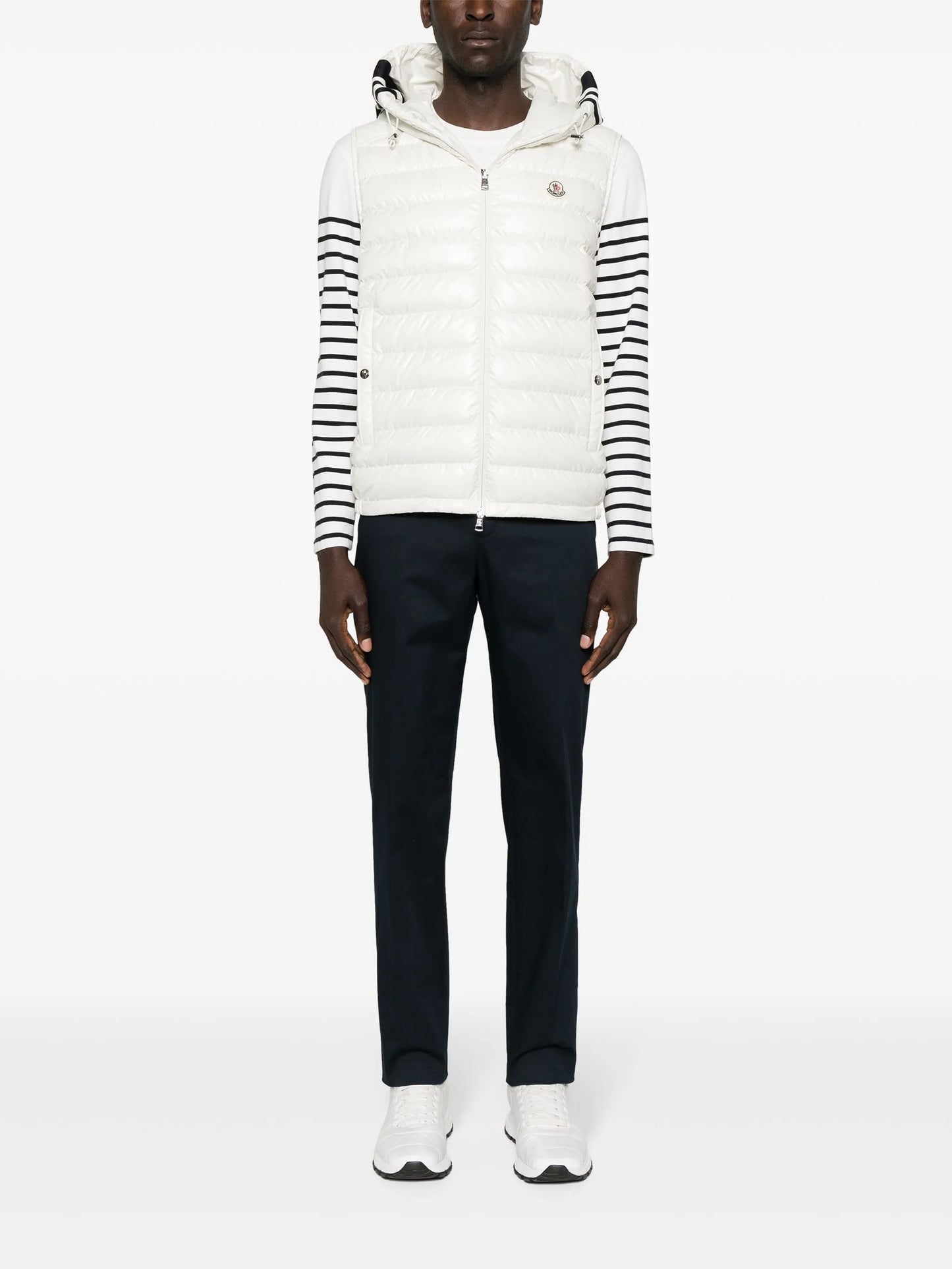 striped-detail tapered trousers