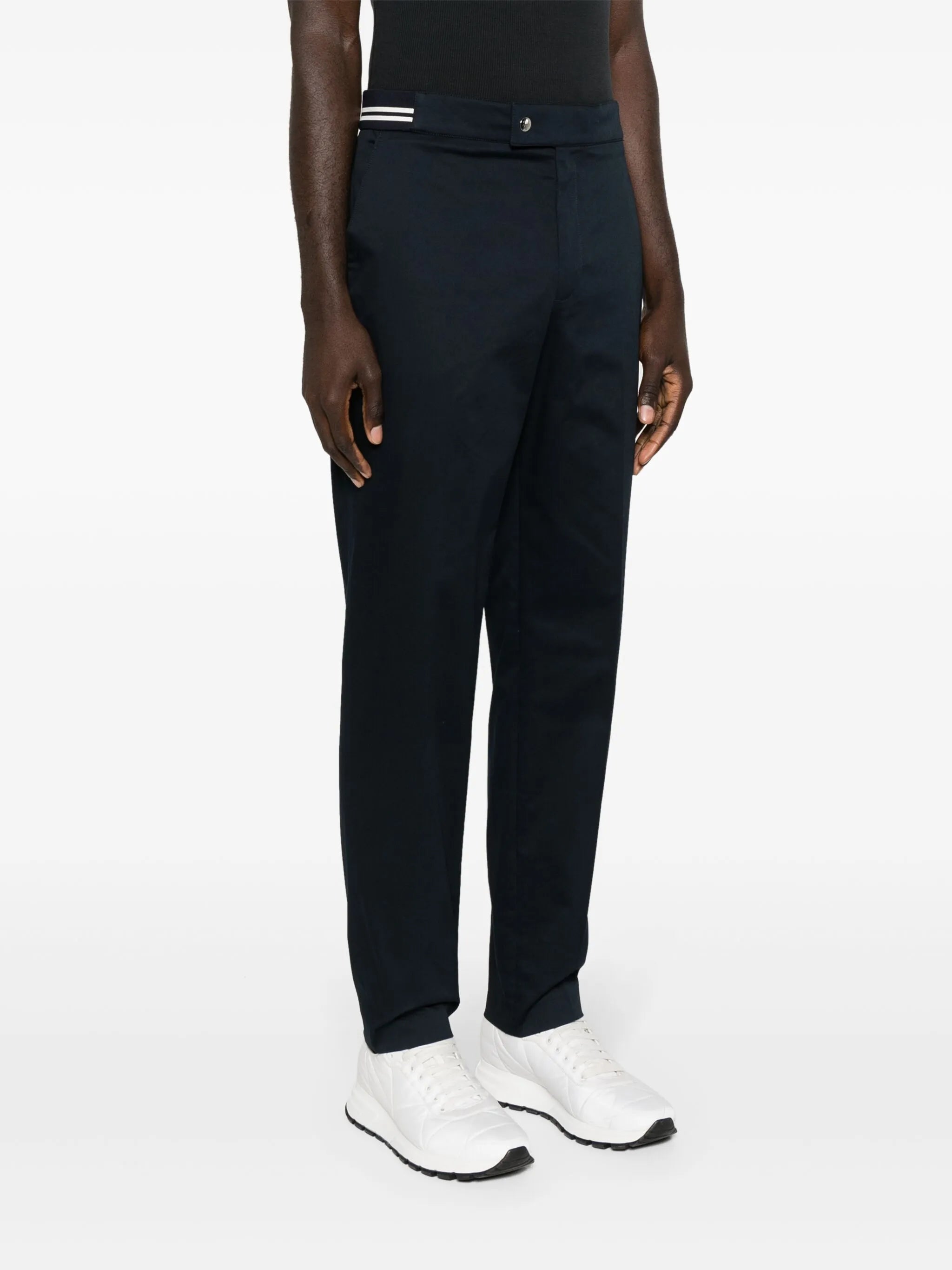 striped-detail tapered trousers