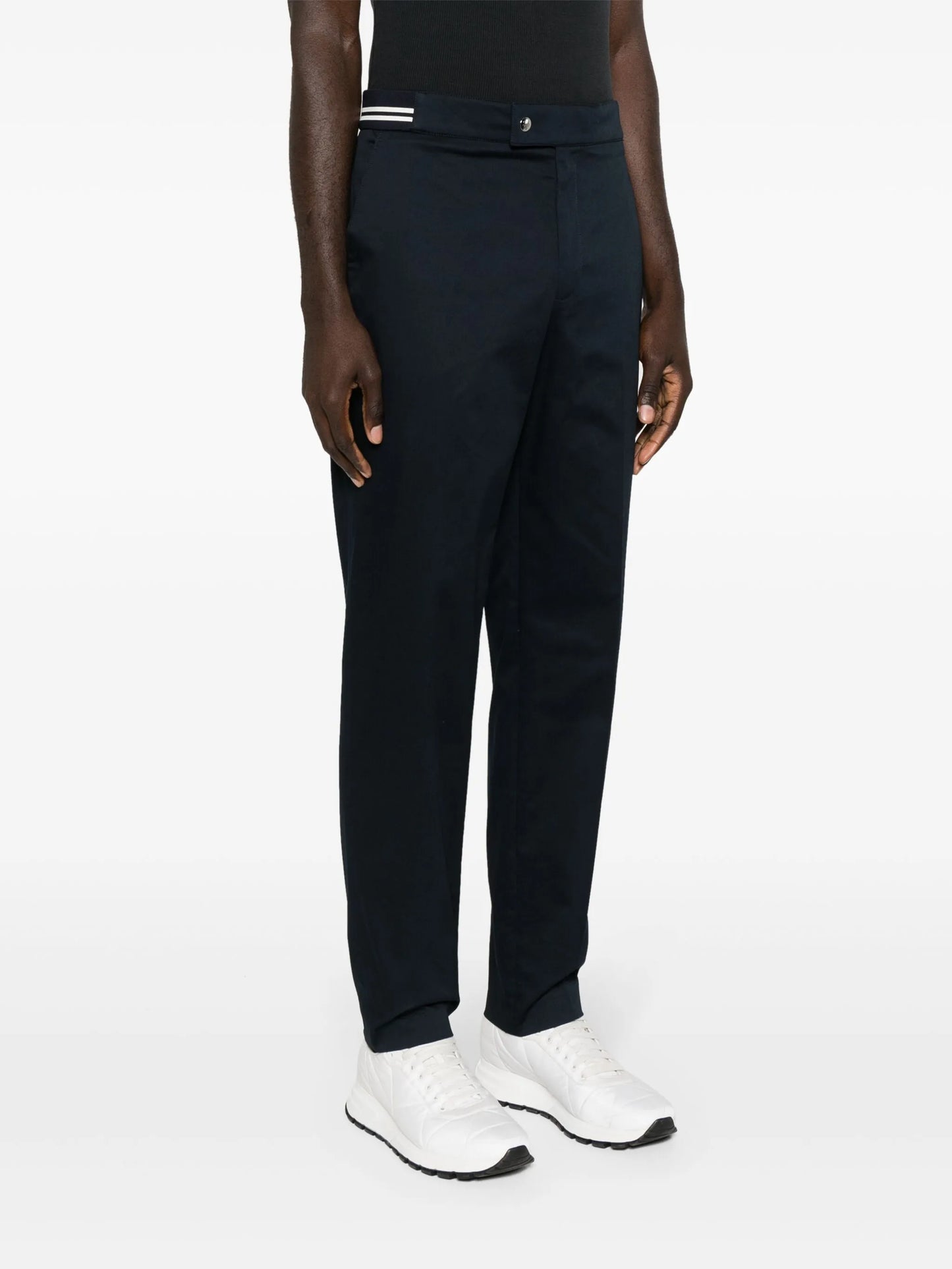 striped-detail tapered trousers