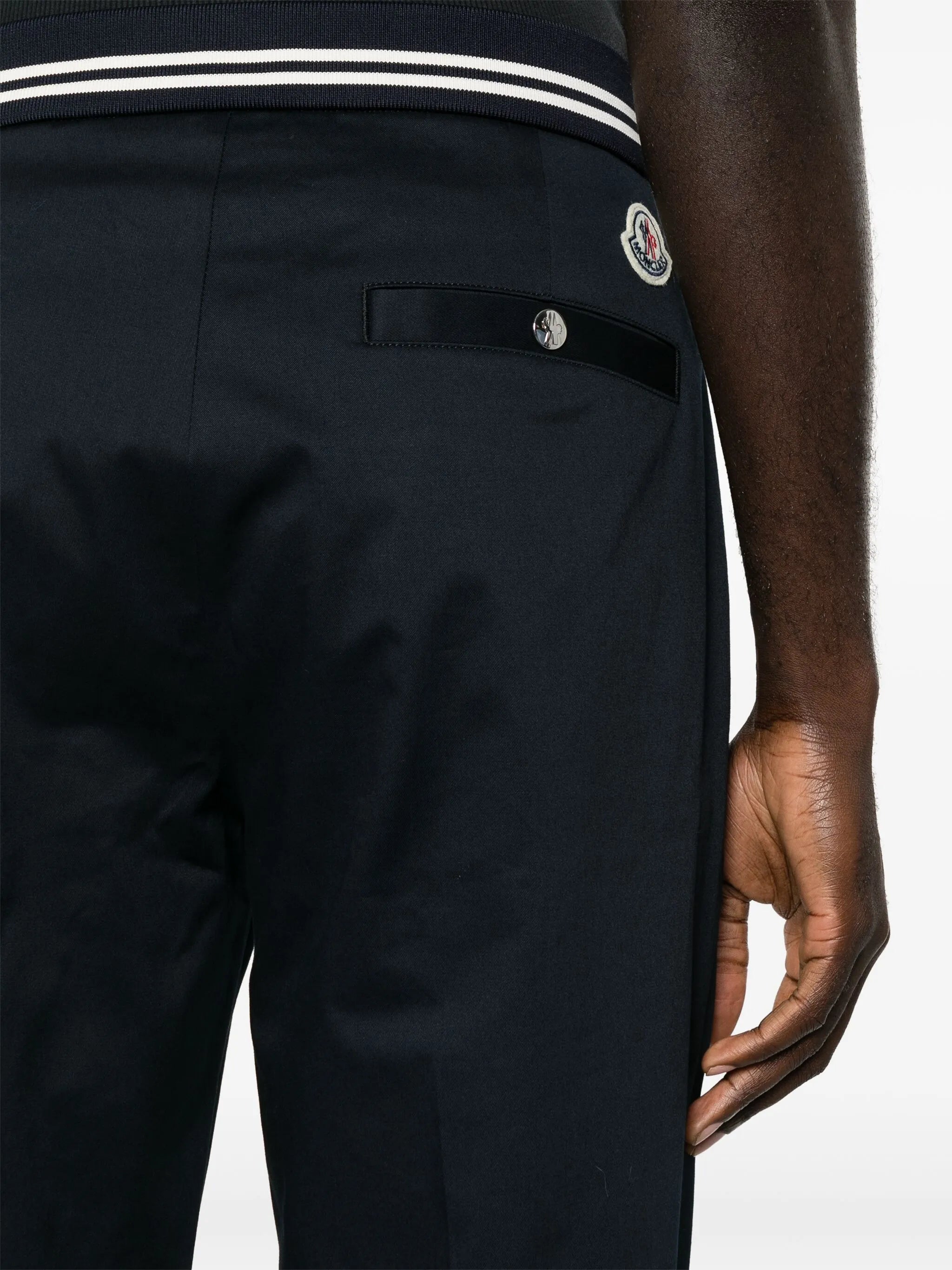 striped-detail tapered trousers