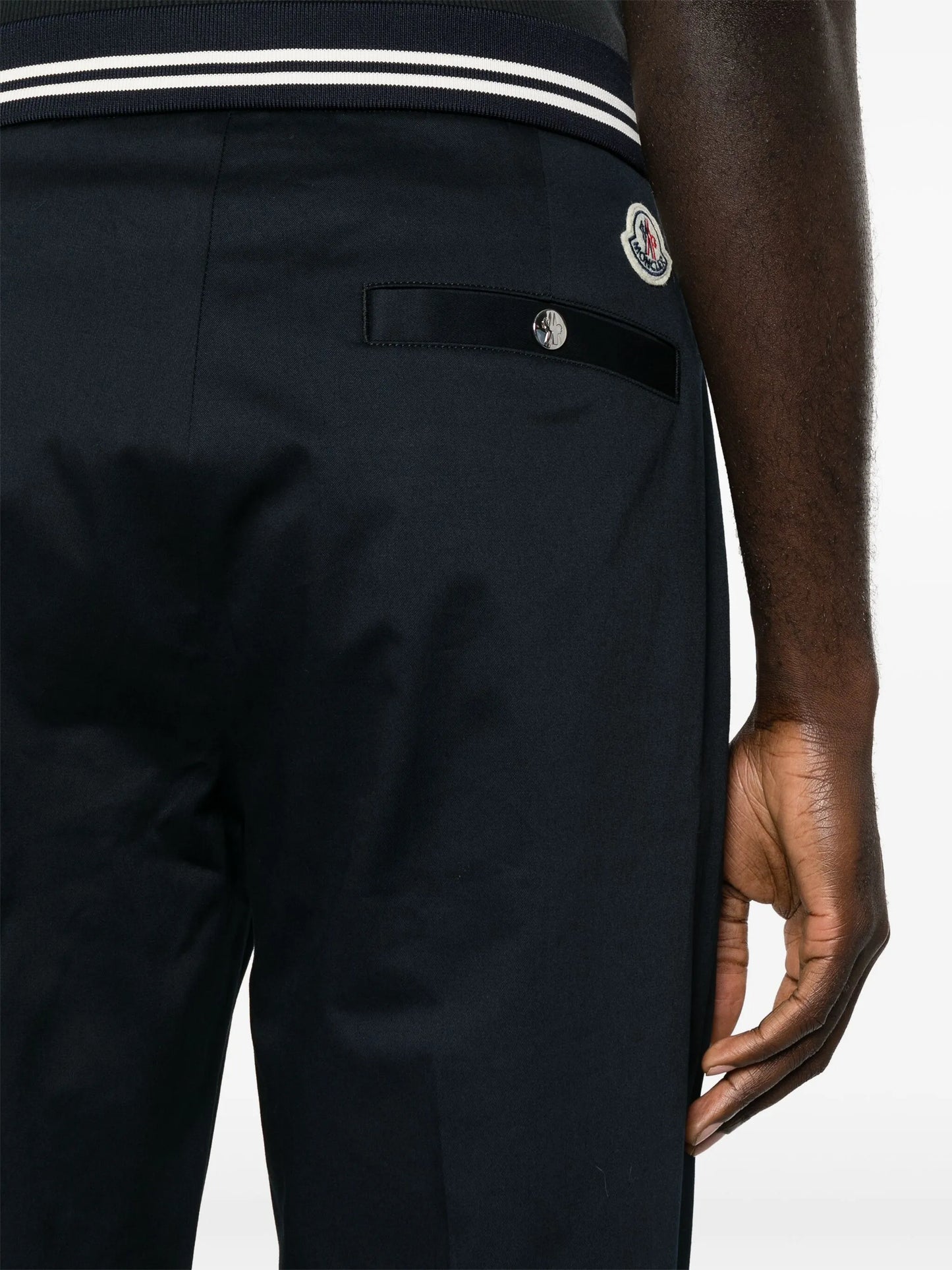 striped-detail tapered trousers