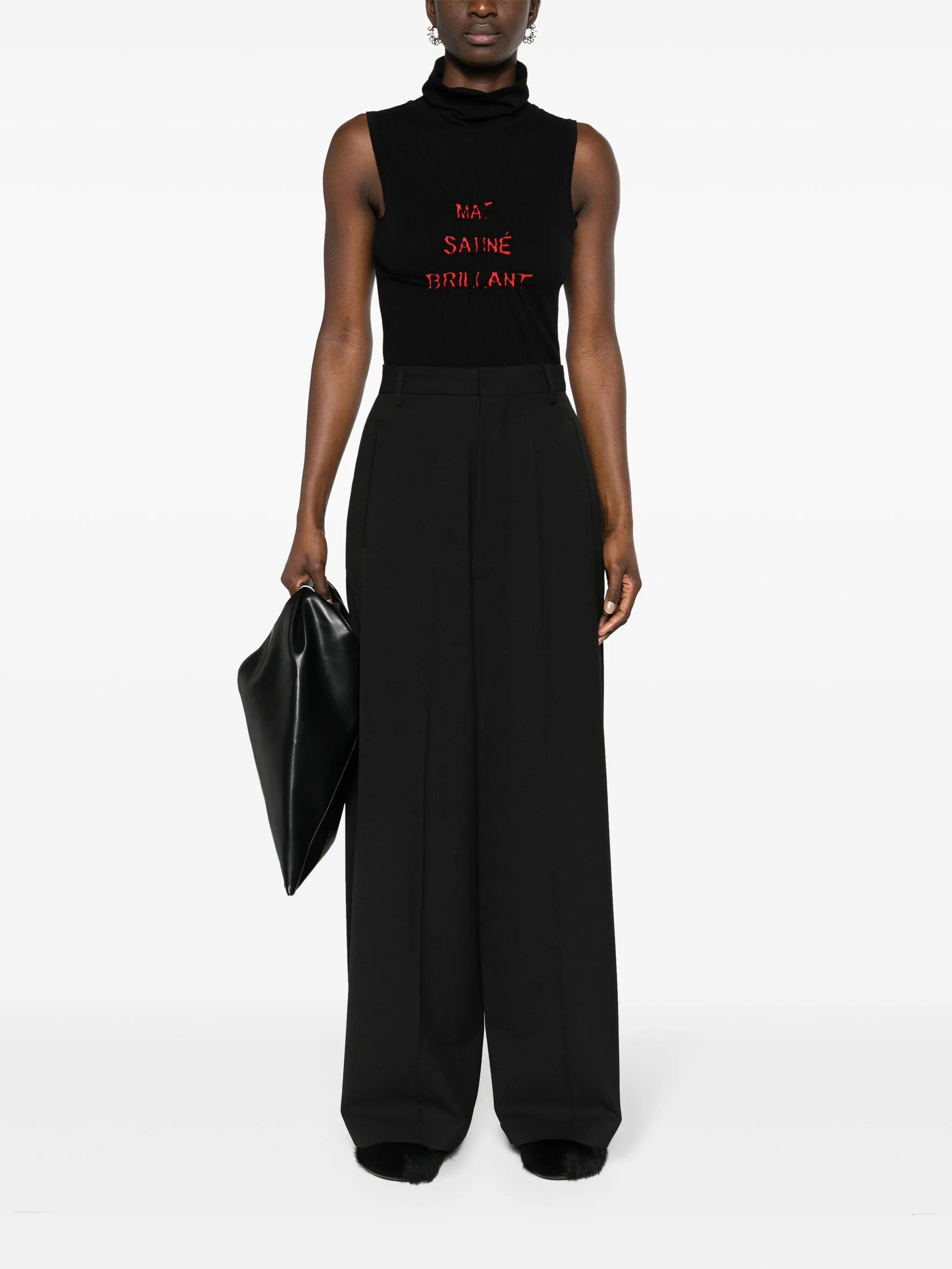 wide-leg tailored trousers