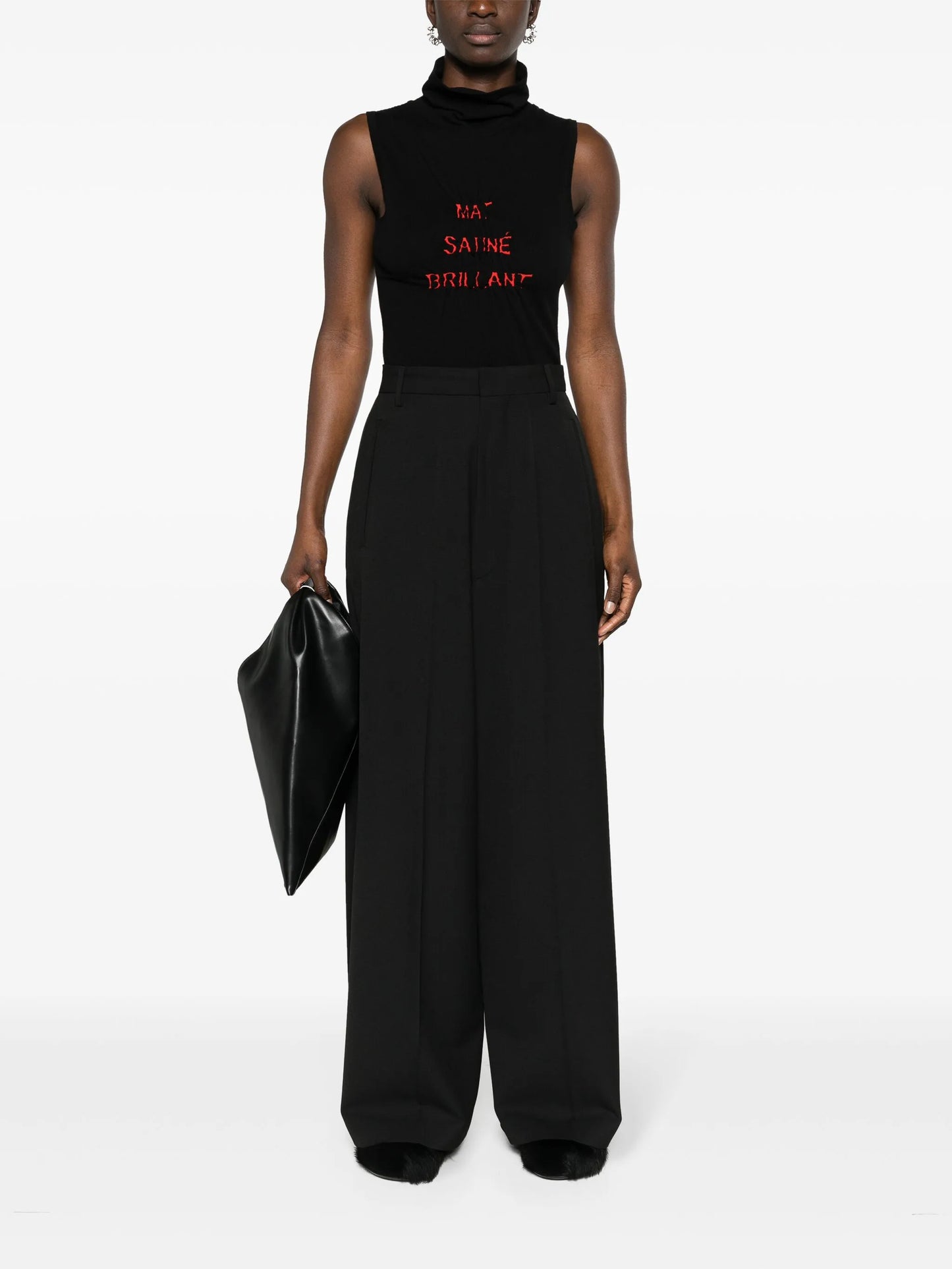 wide-leg tailored trousers