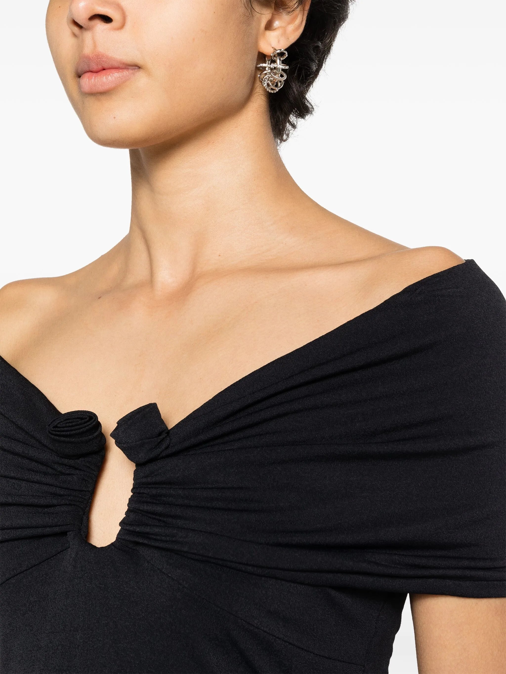 off-shoulder cropped blouse