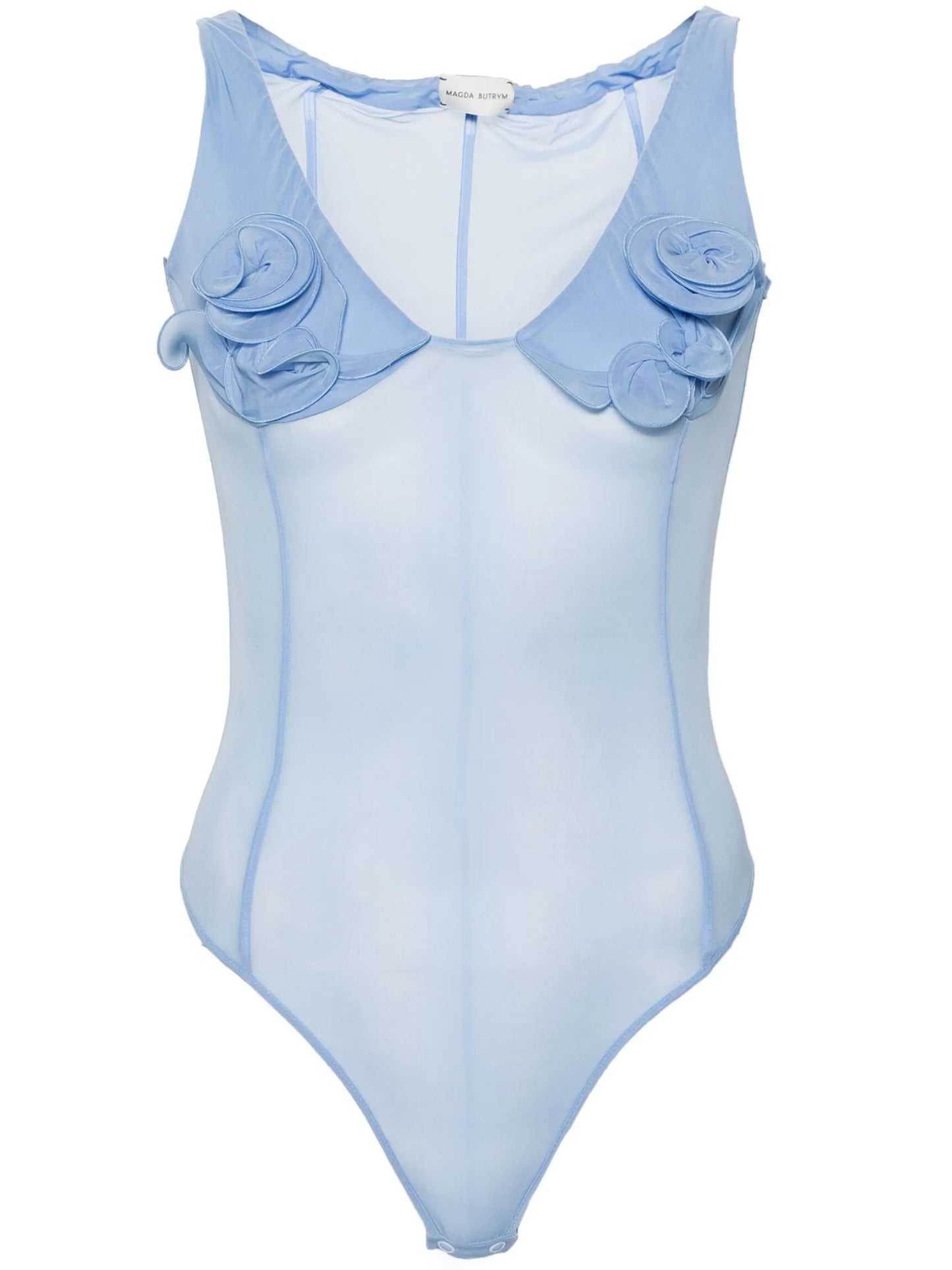 floral-appliqué corset body