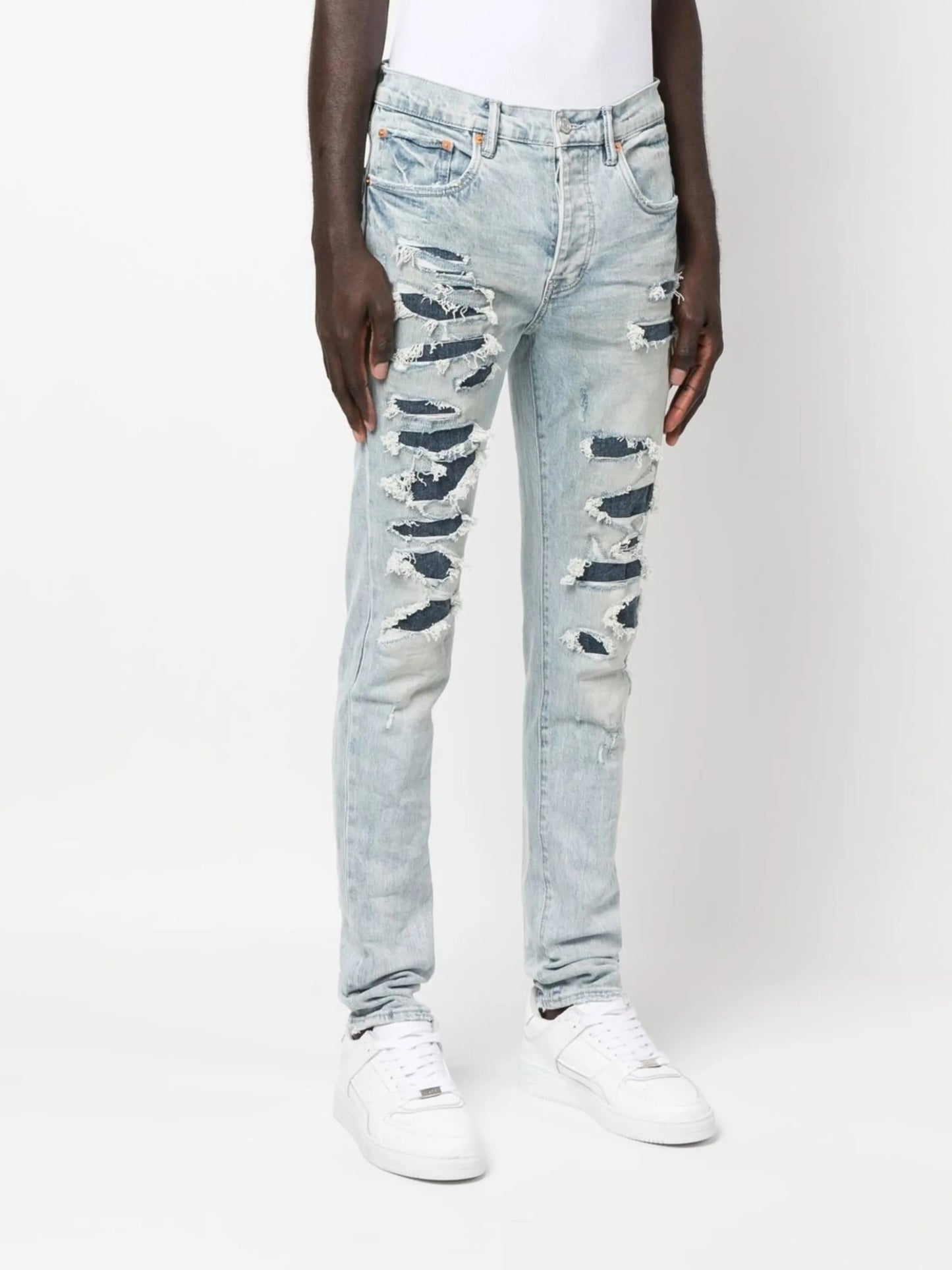 slim-fit denim jeans