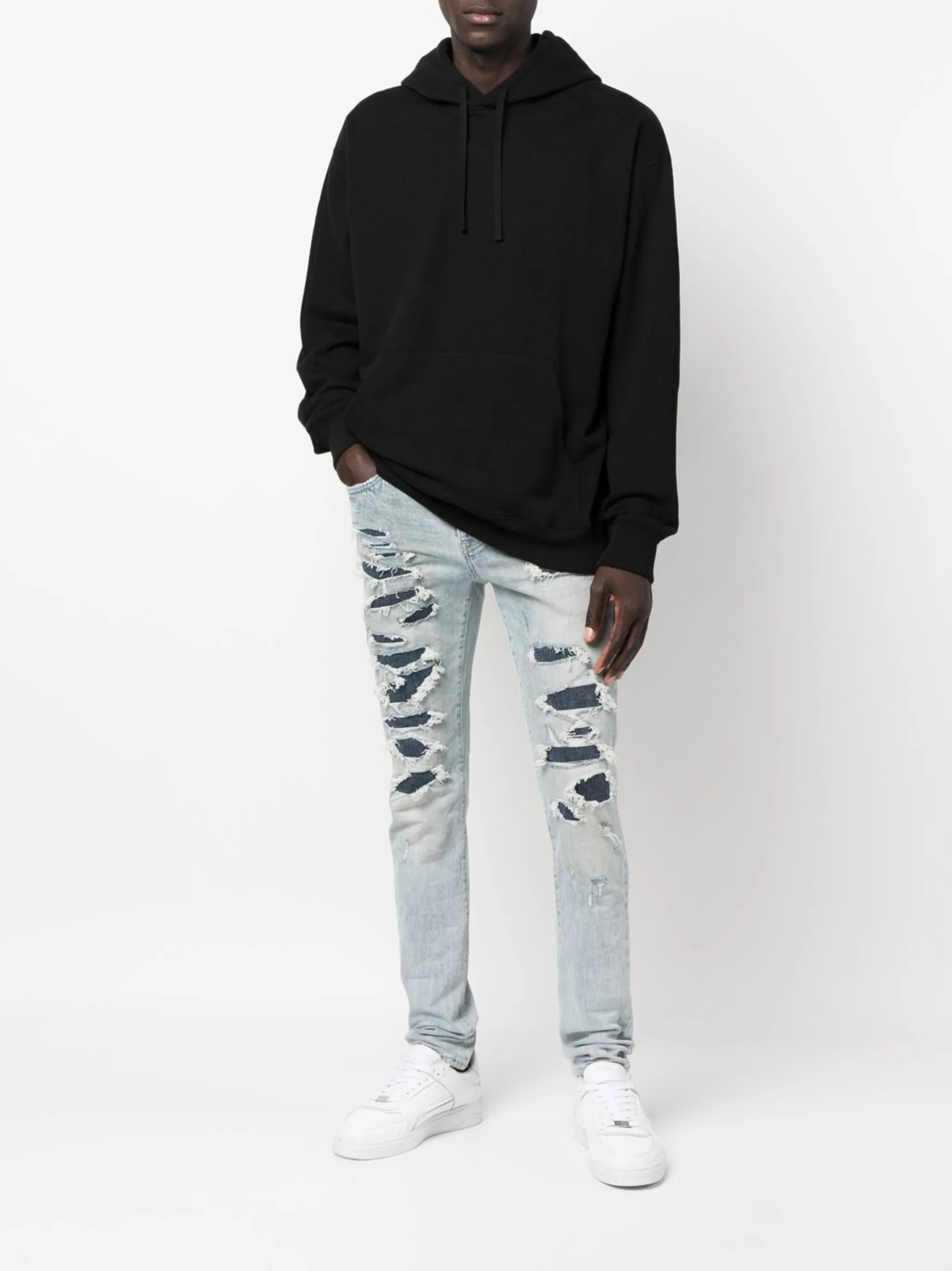 slim-fit denim jeans
