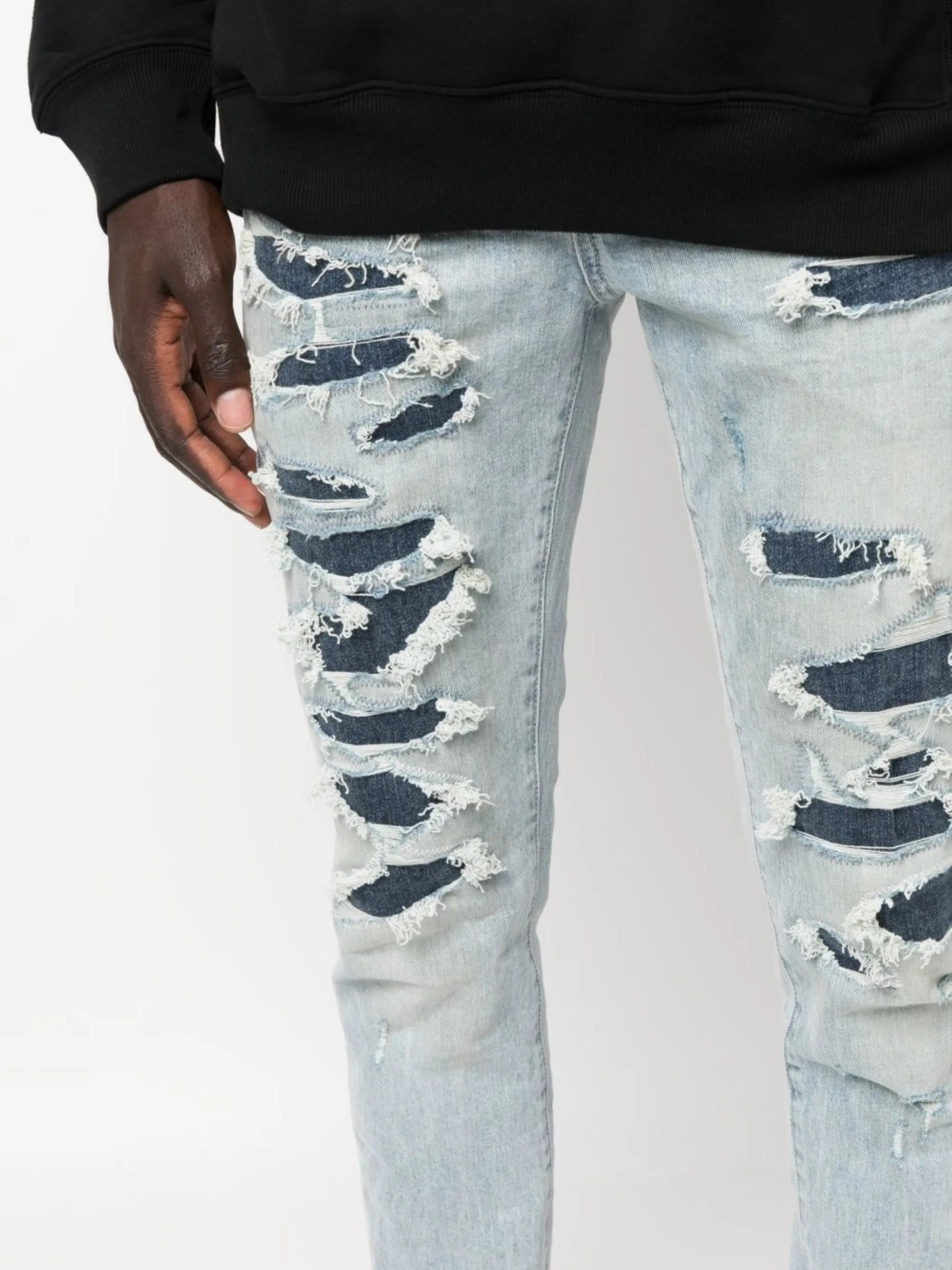 slim-fit denim jeans