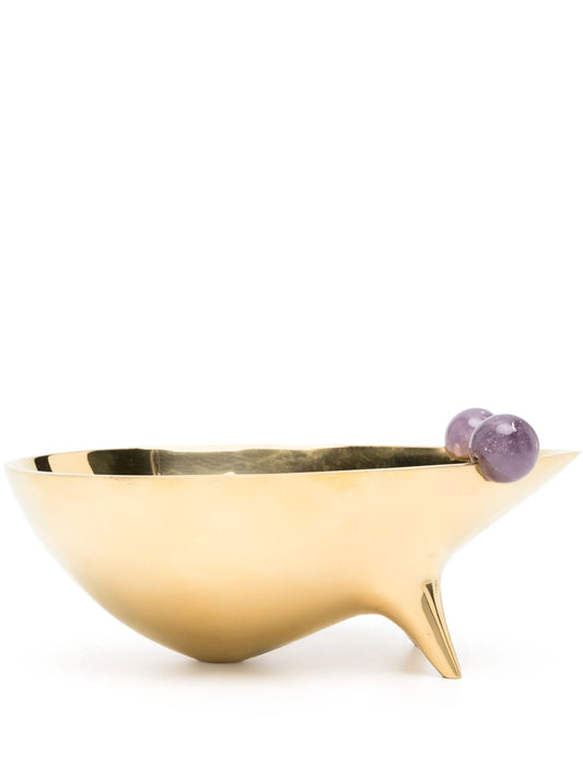 Frog-shaped brass bowl