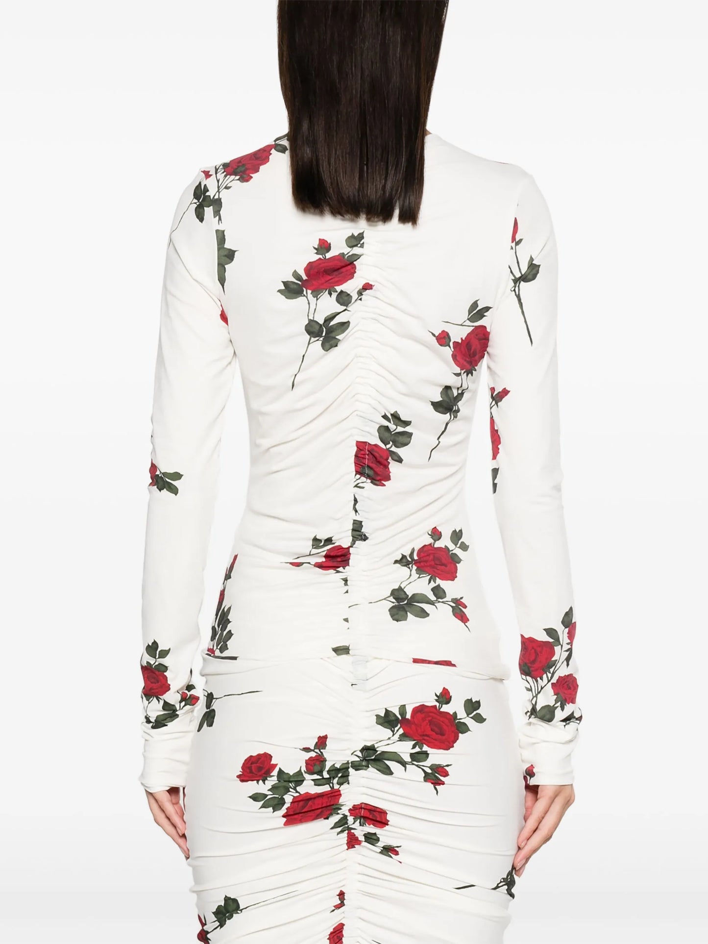 floral-print ruched top