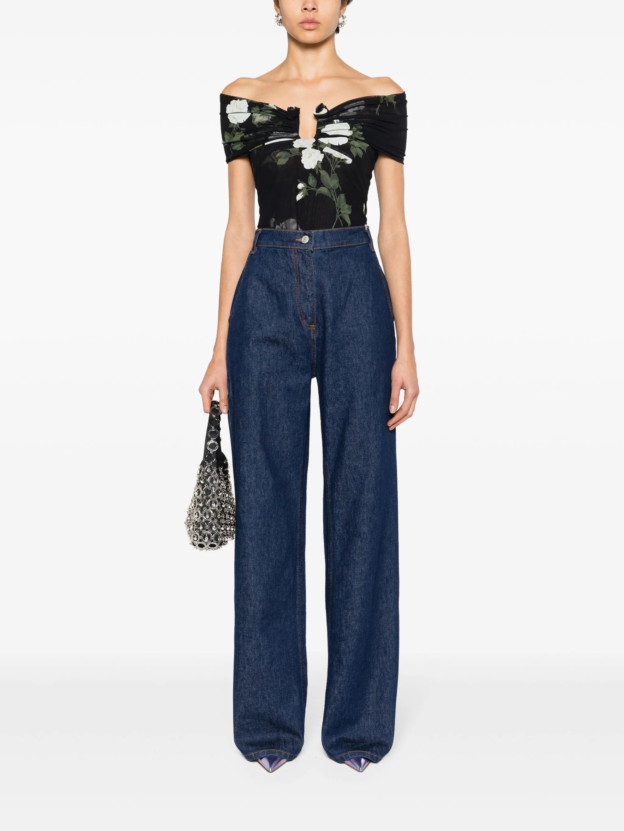 off-shoulder cropped blouse