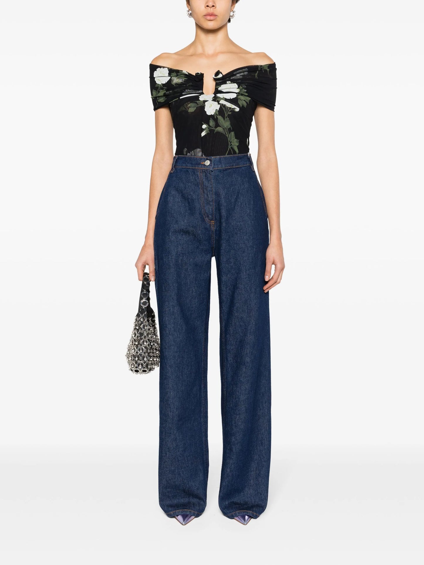 off-shoulder cropped blouse