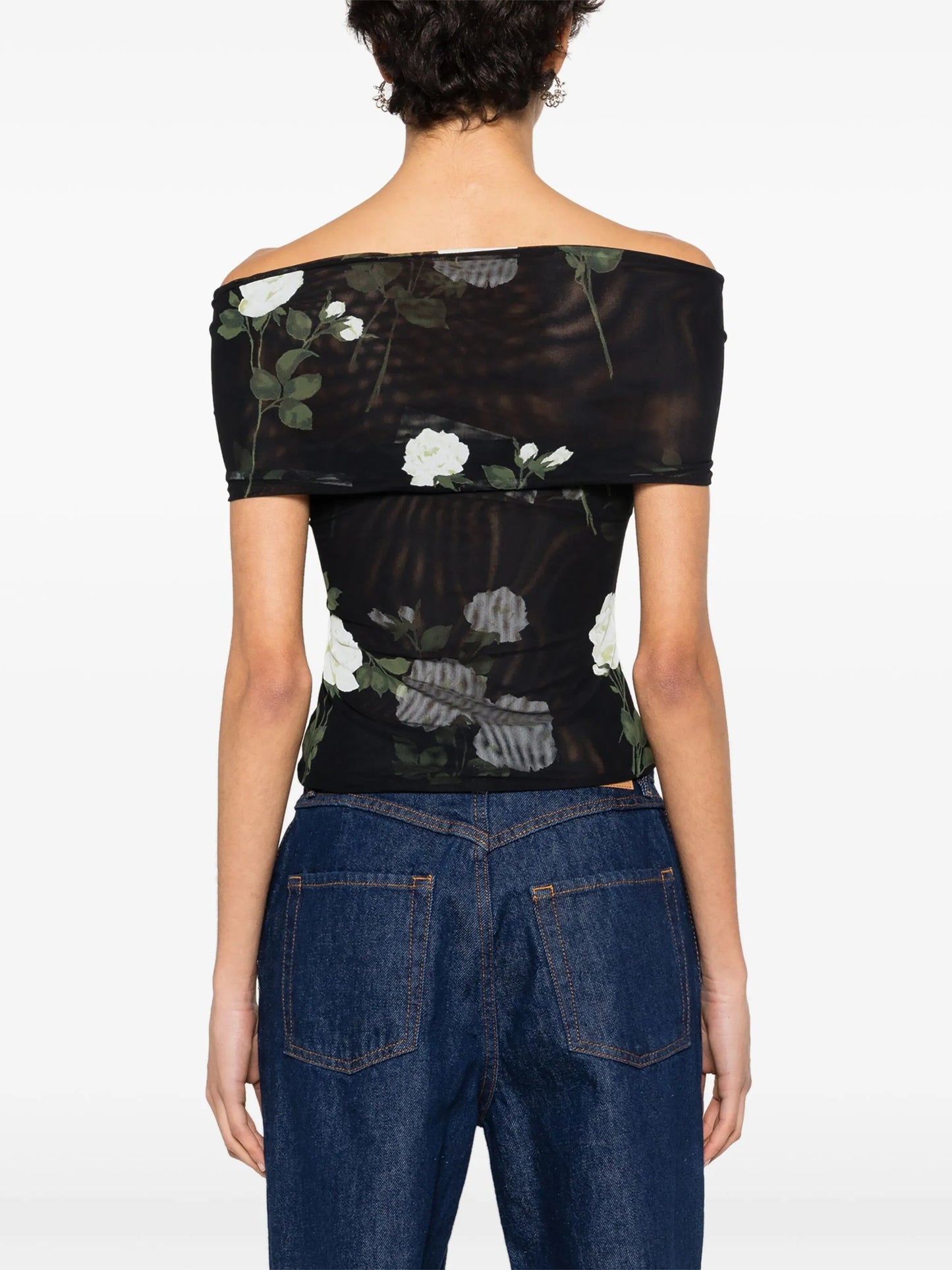 off-shoulder cropped blouse