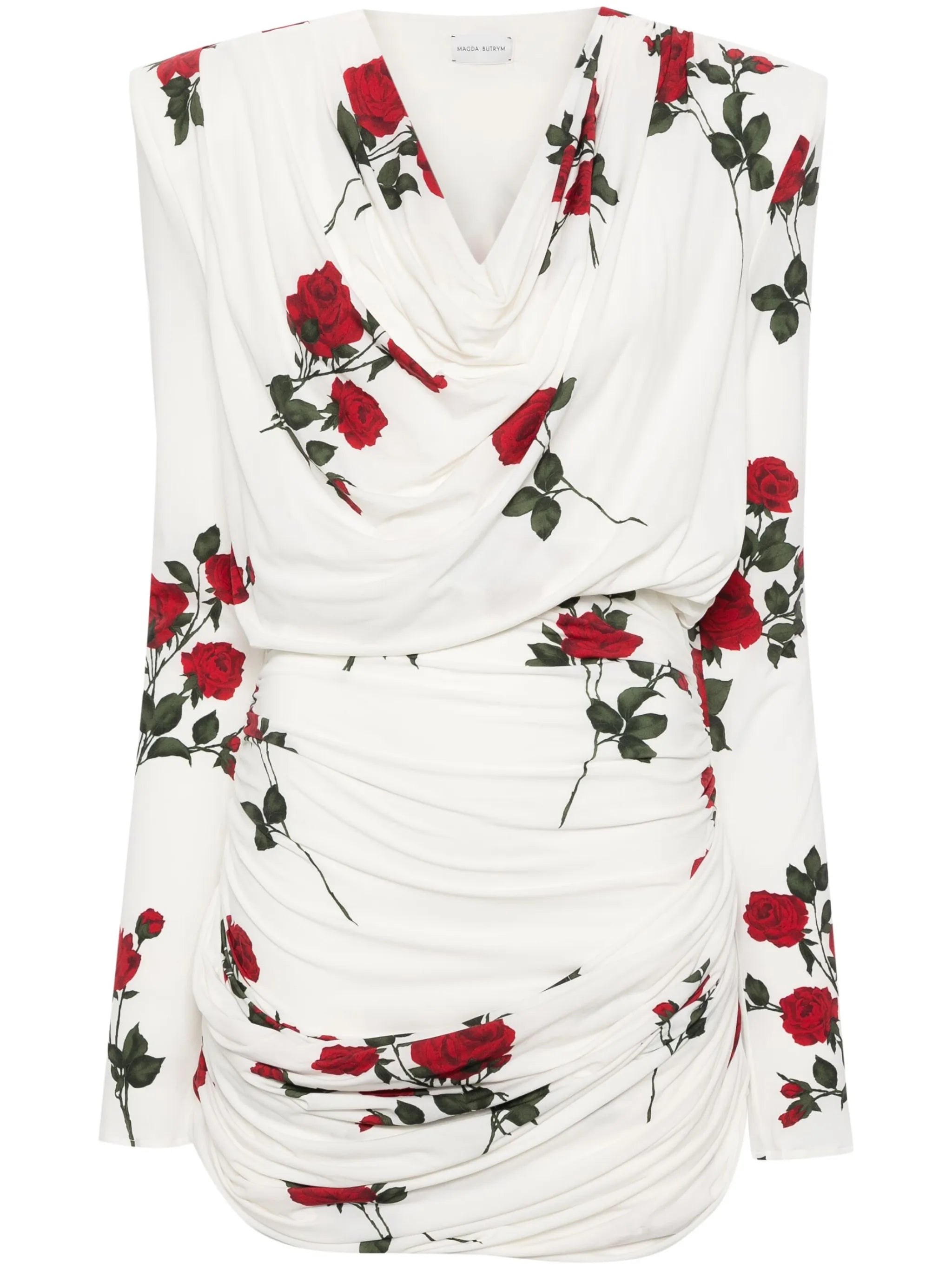 floral-print ruched minidress