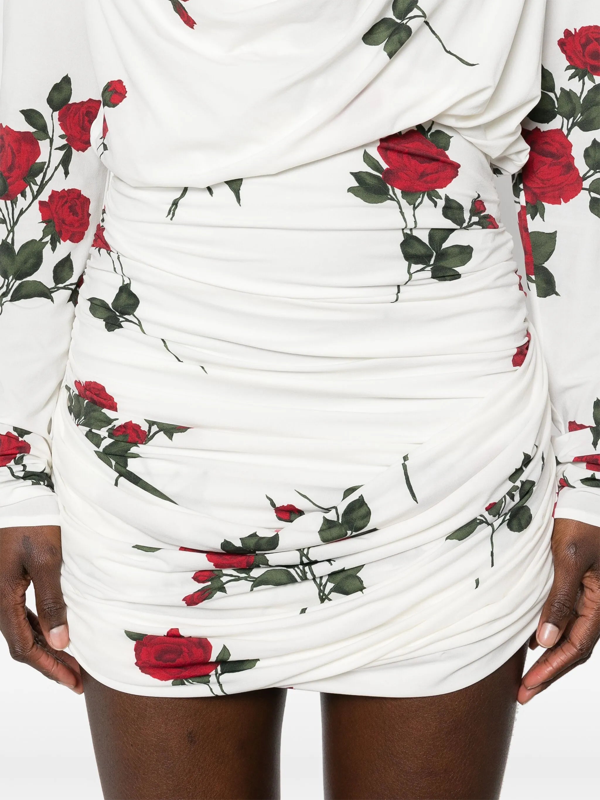 floral-print ruched minidress