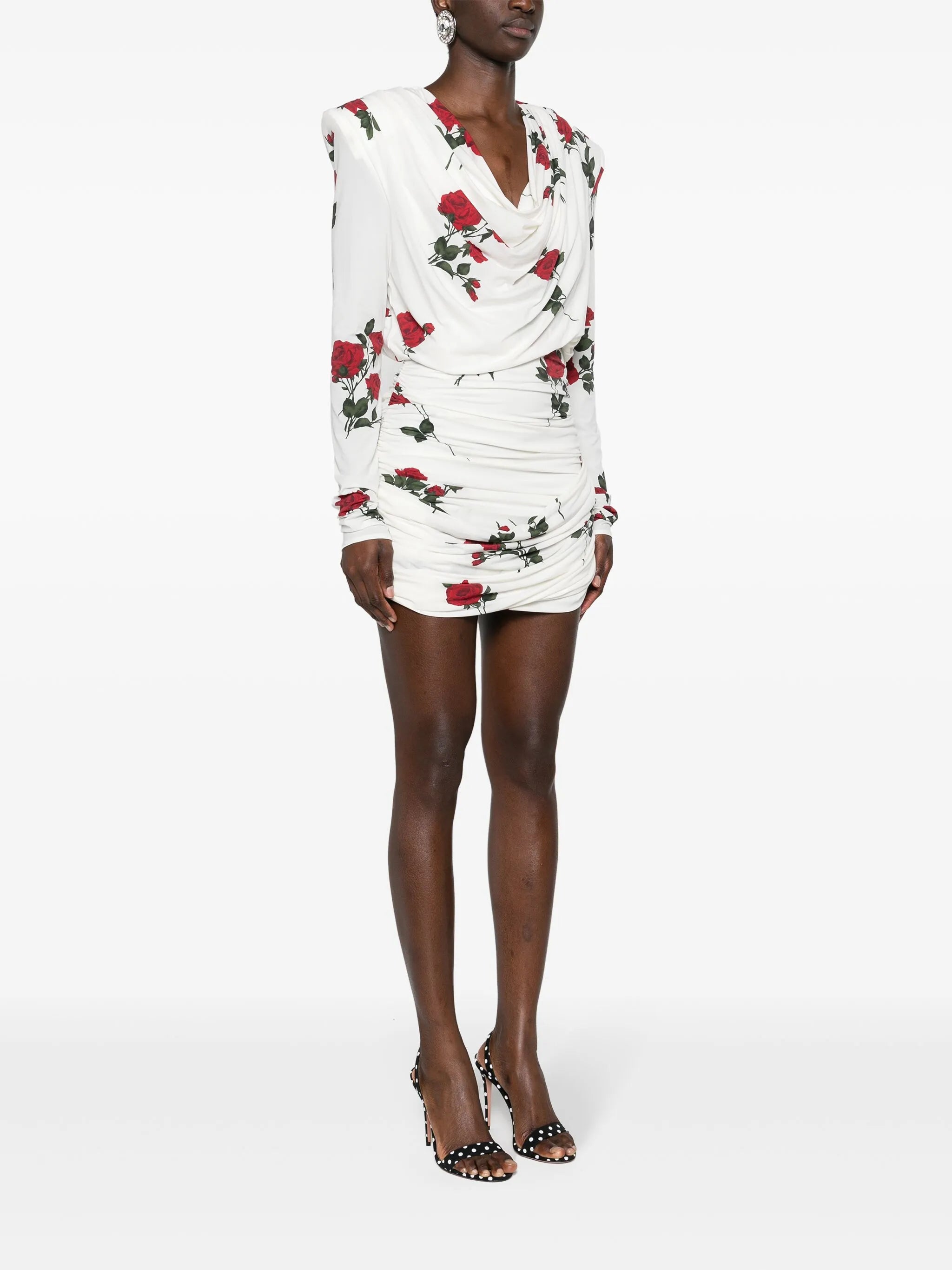 floral-print ruched minidress