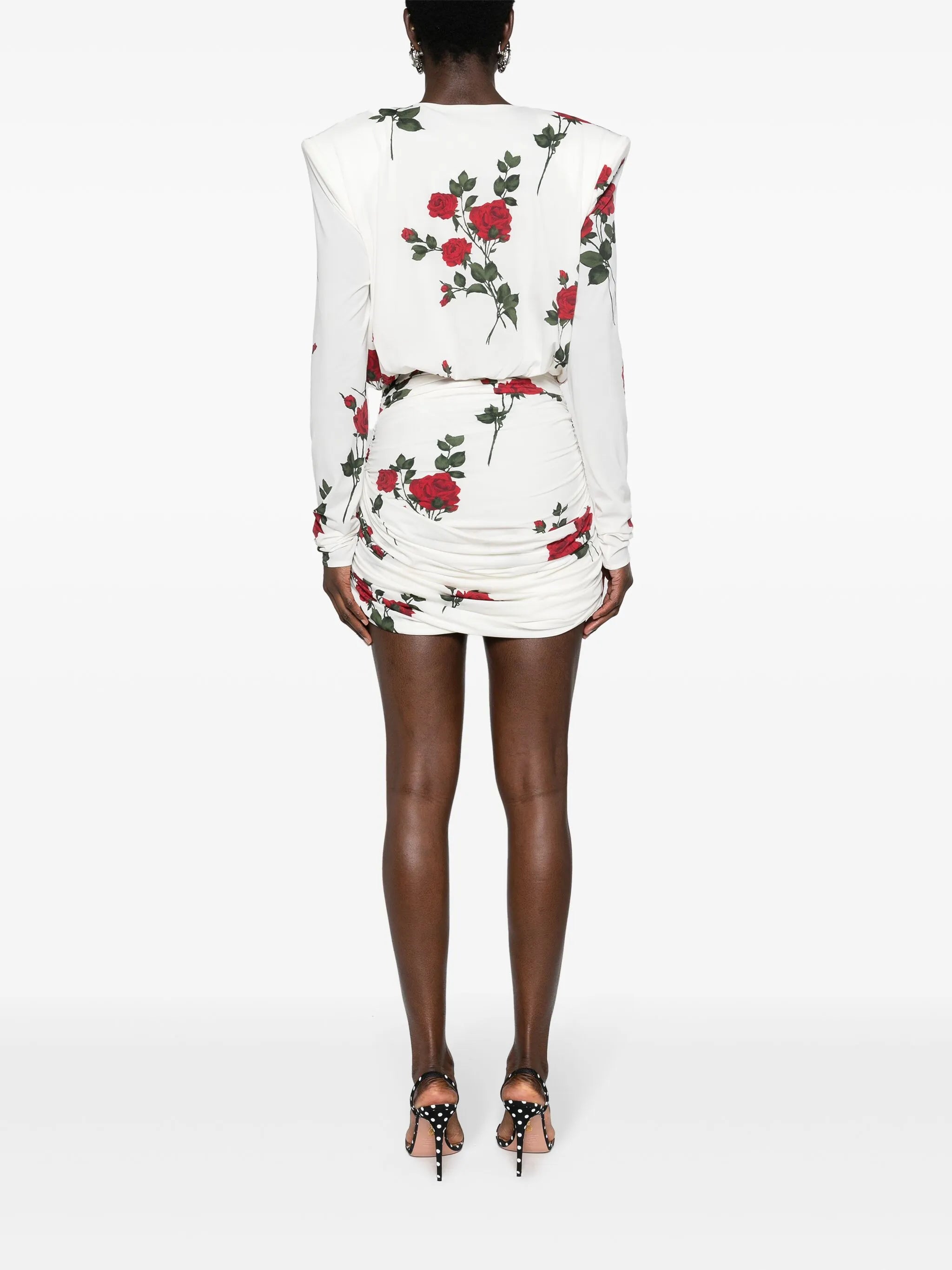 floral-print ruched minidress