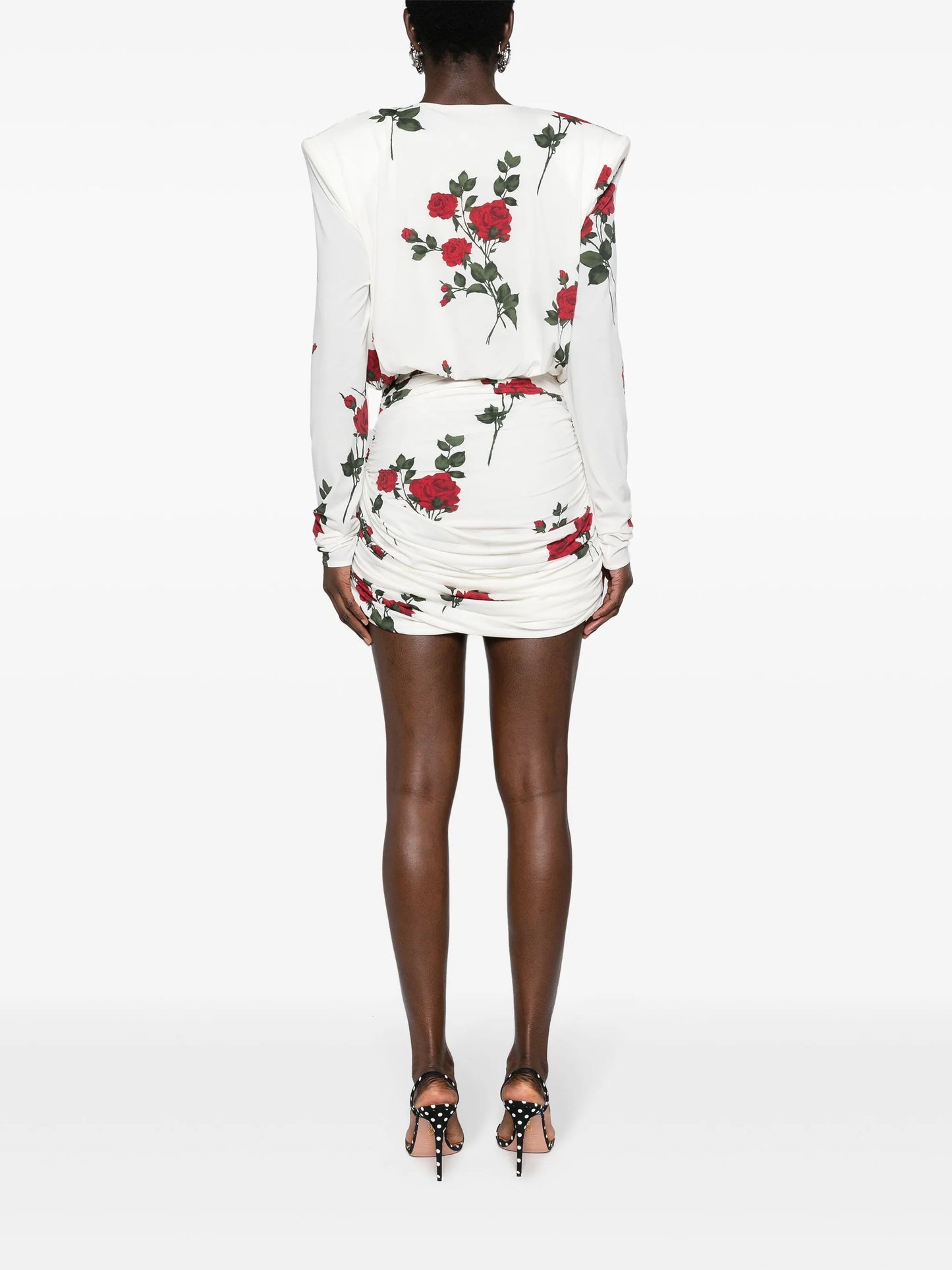 floral-print ruched minidress