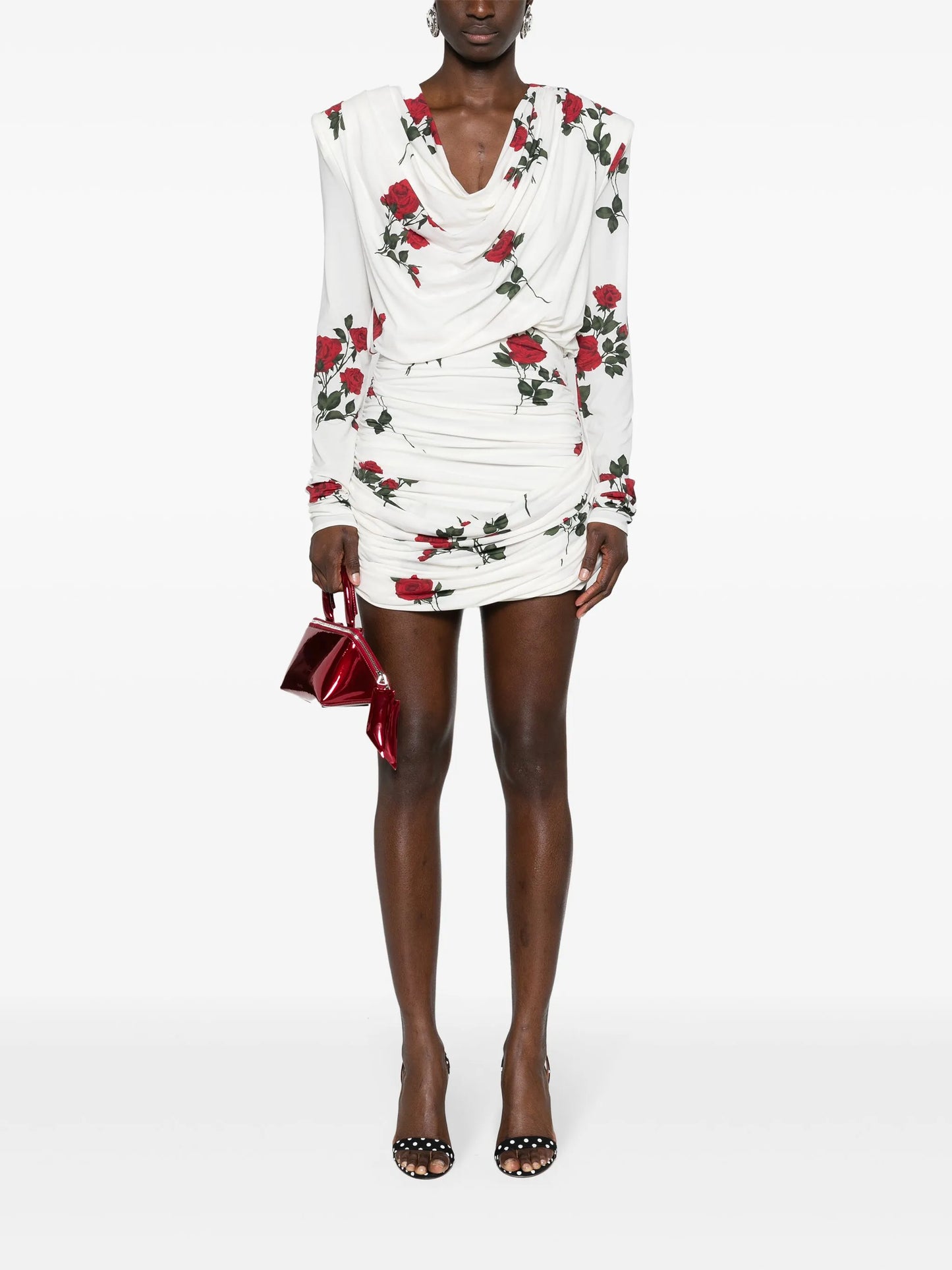 floral-print ruched minidress